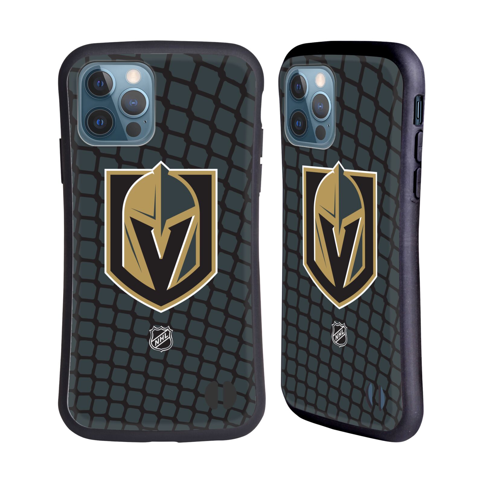 Obal na mobil Apple iPhone 12 / 12 PRO - HEAD CASE - NHL - Branková síť Las Vegas Golden Knights