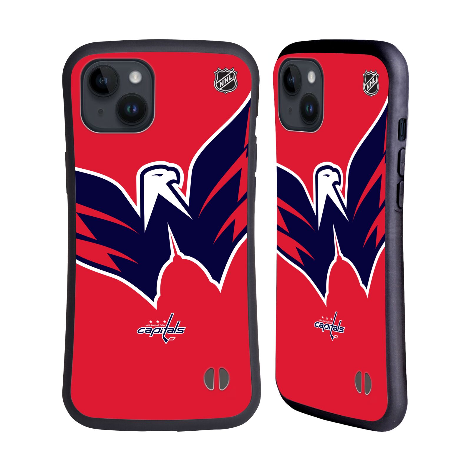 Obal na mobil Apple iPhone 15 PLUS - HEAD CASE - NHL - Velký znak dres Washington Capitals