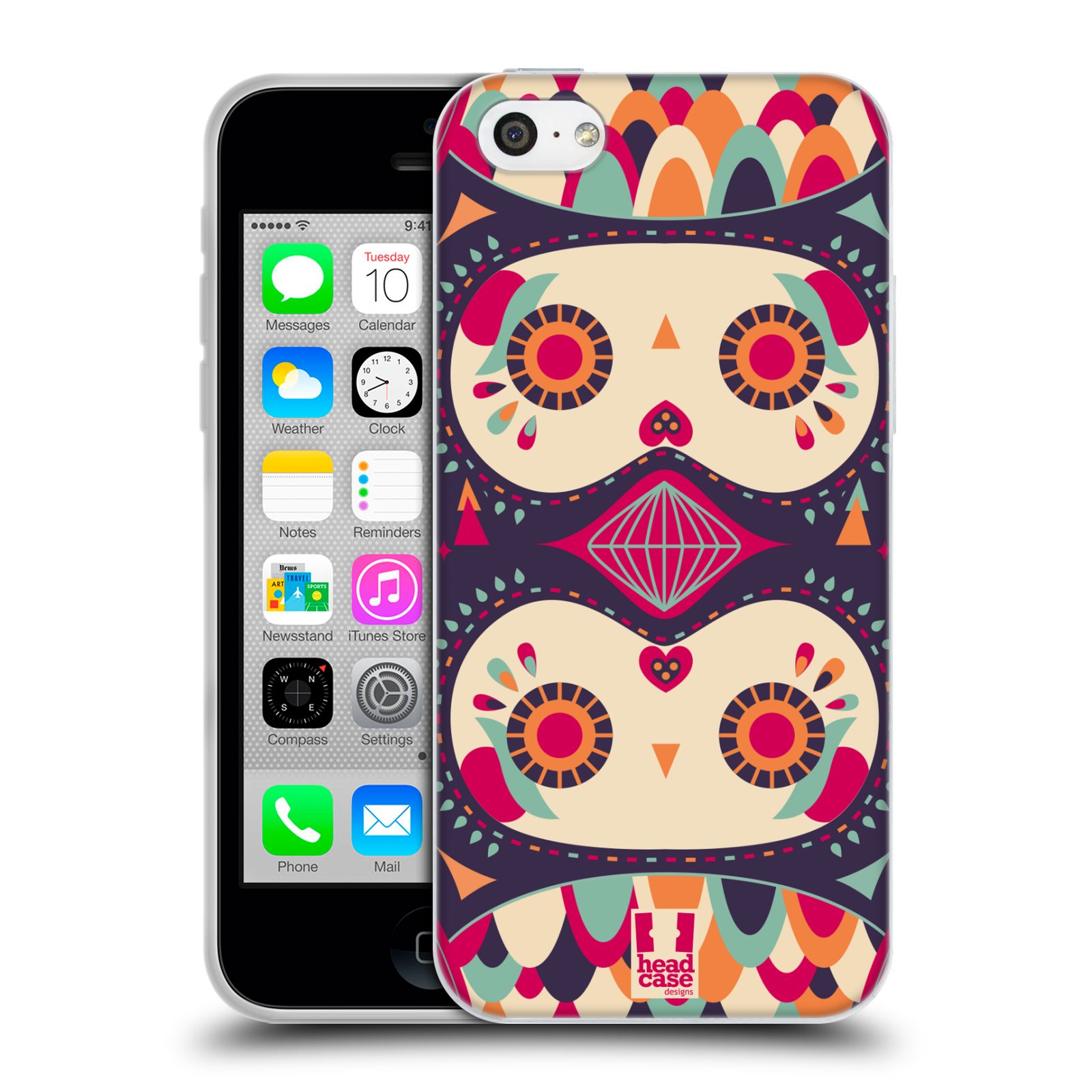 HEAD CASE silikonový obal na mobil Apple Iphone 5C vzor Stmívání sovička fialový sen