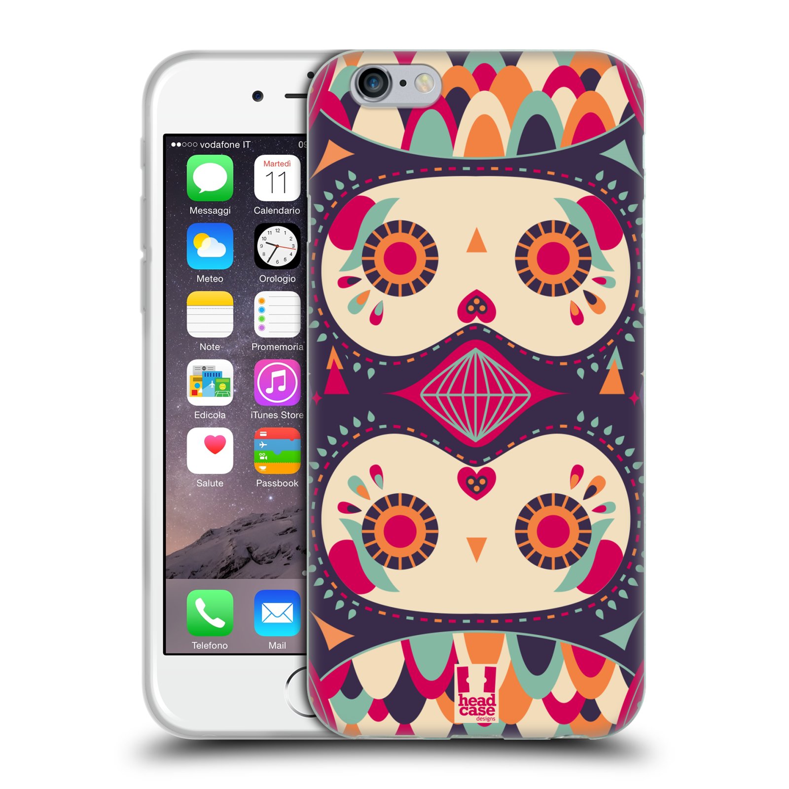 HEAD CASE silikonový obal na mobil Apple Iphone 6/6S vzor Stmívání sovička fialový sen