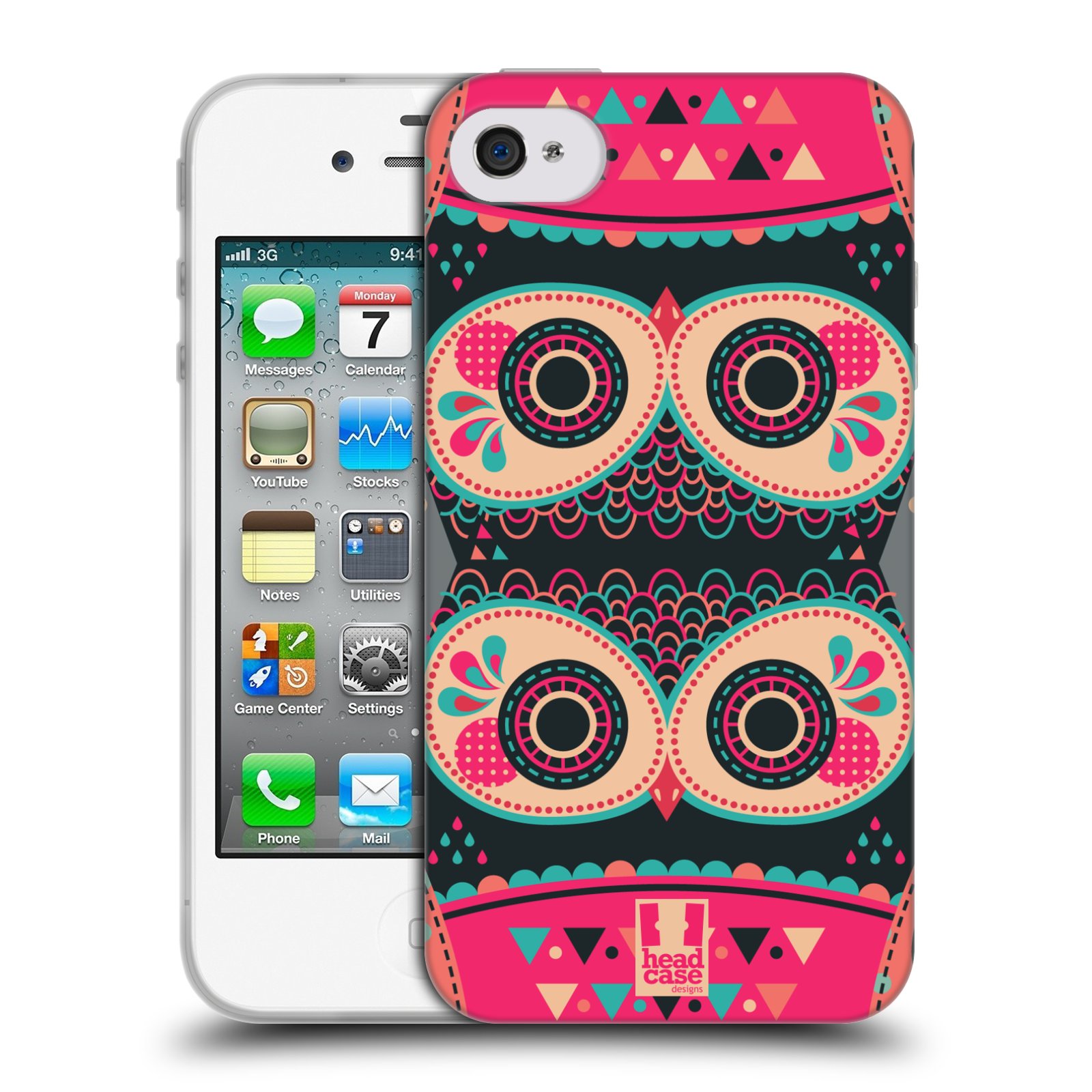 HEAD CASE silikonový obal na mobil Apple Iphone 4/4S vzor Stmívání sovička FANCY růžová