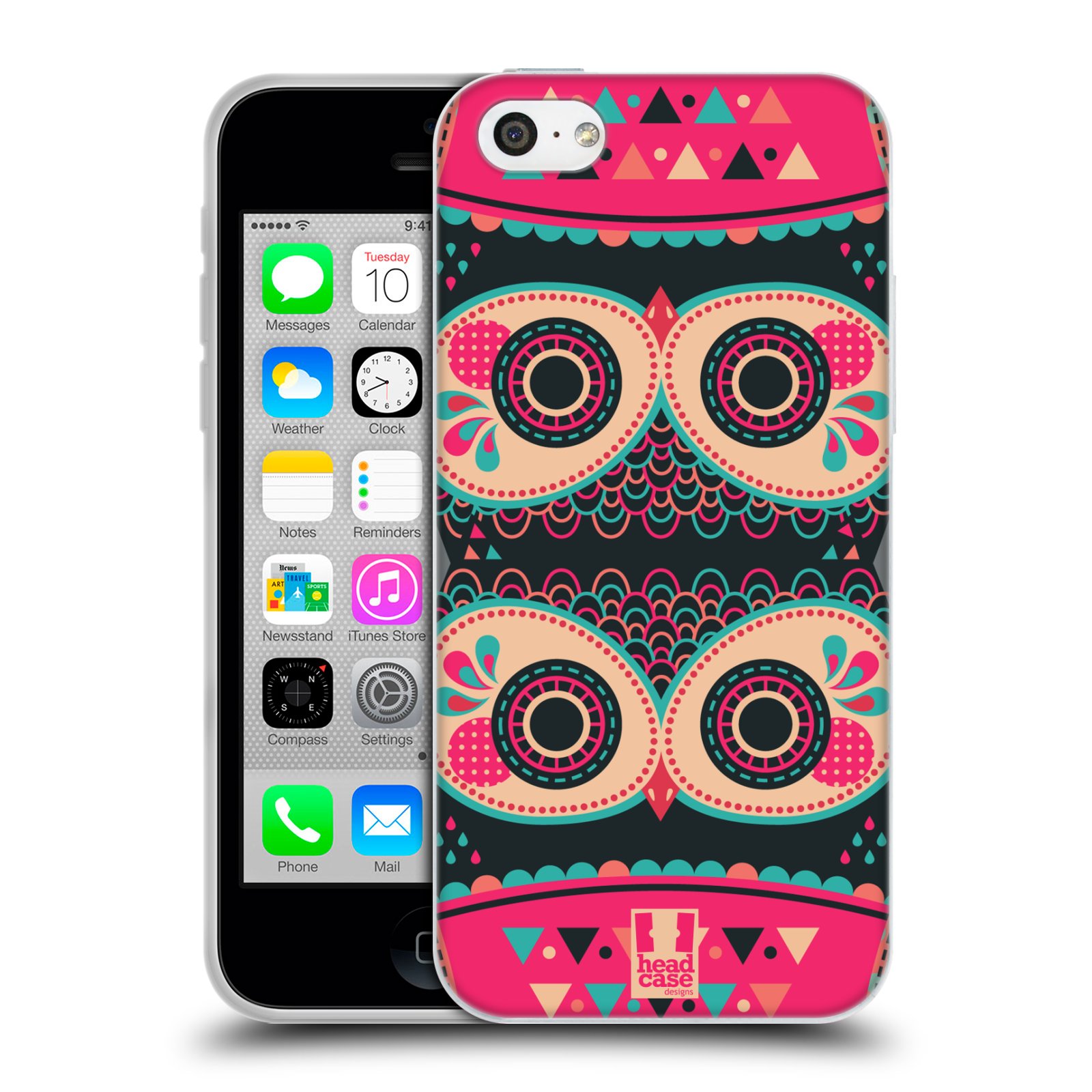 HEAD CASE silikonový obal na mobil Apple Iphone 5C vzor Stmívání sovička FANCY růžová