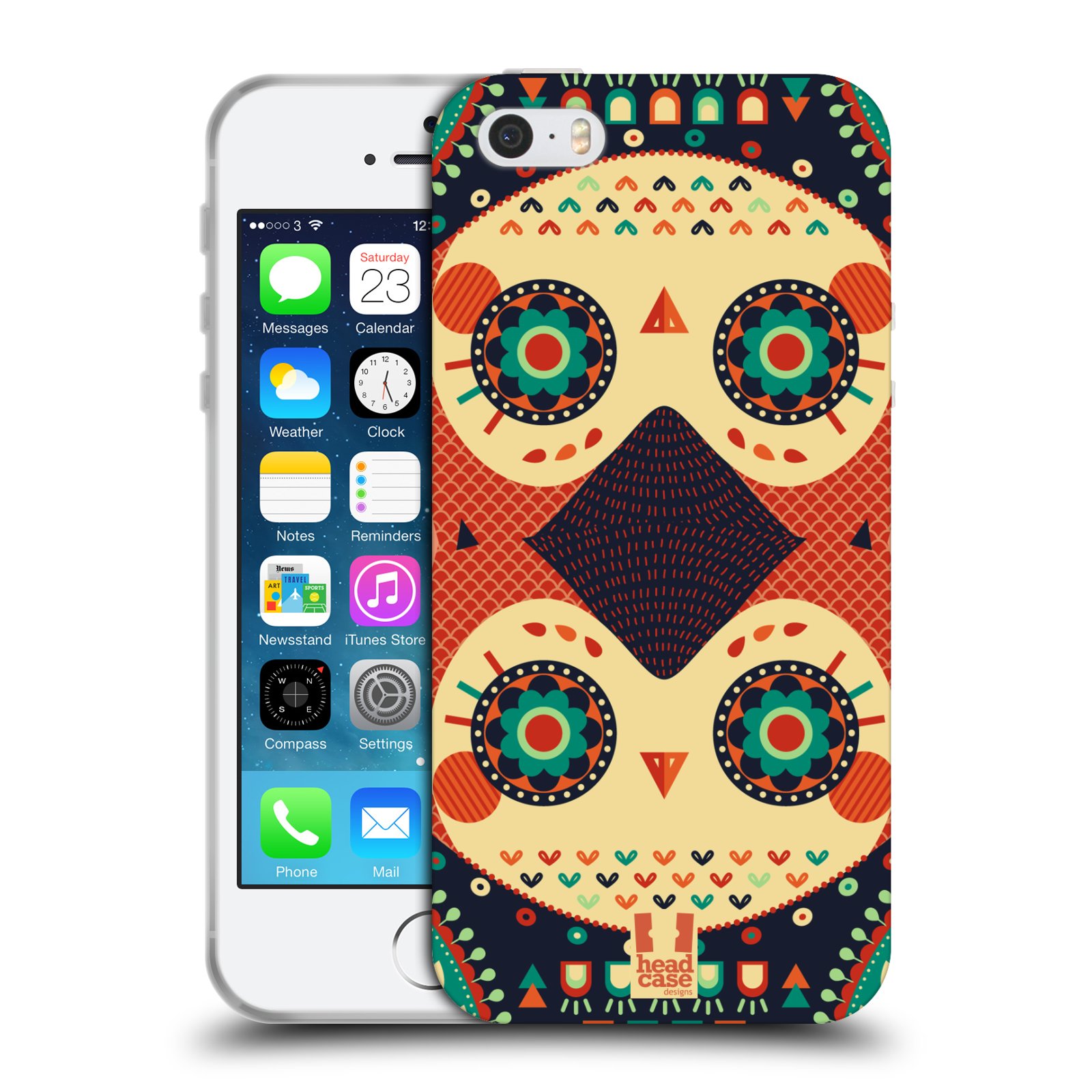 HEAD CASE silikonový obal na mobil Apple Iphone 5/5S vzor Stmívání sovička oranžová iluze