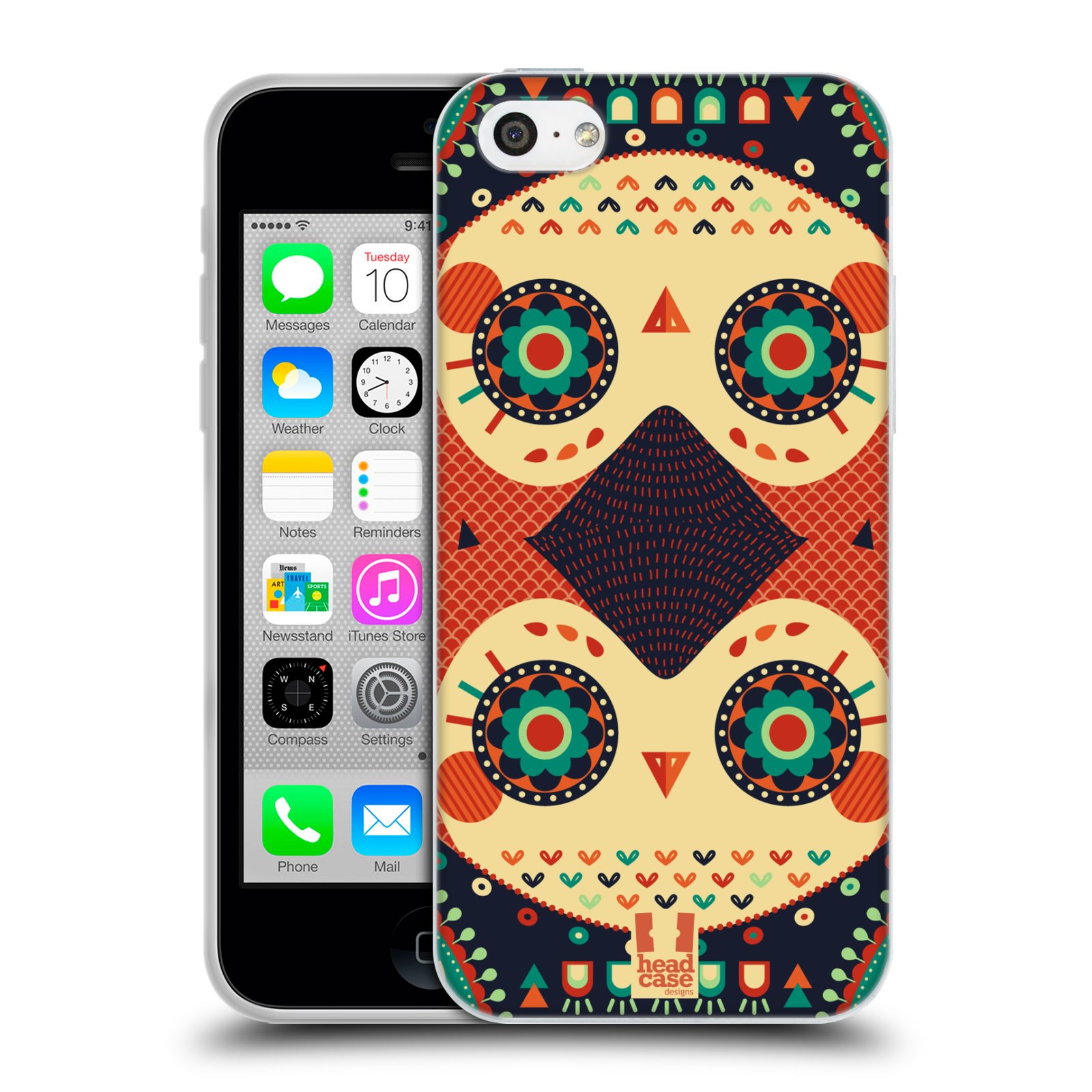 HEAD CASE silikonový obal na mobil Apple Iphone 5C vzor Stmívání sovička oranžová iluze