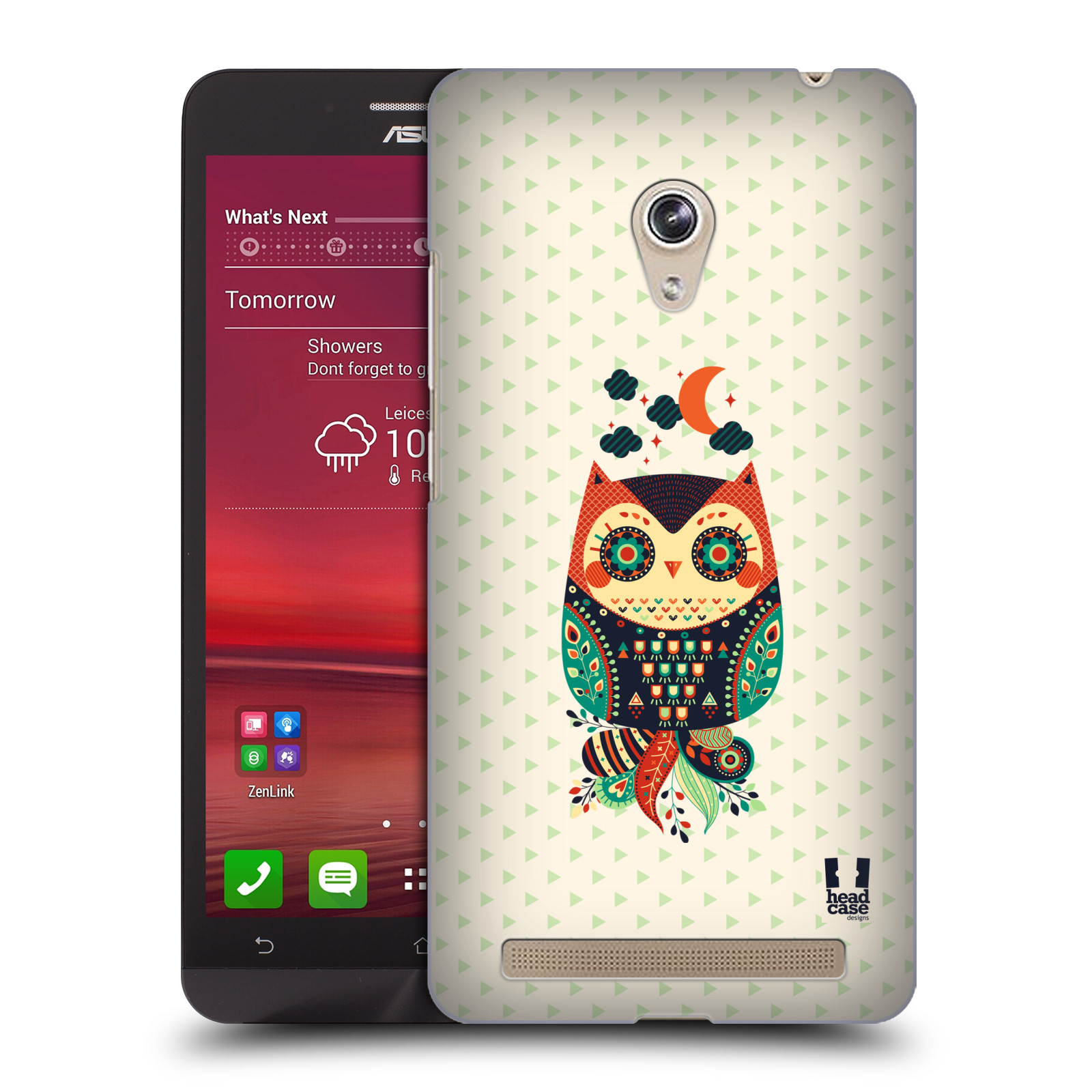 HEAD CASE plastový obal na mobil Asus Zenfone 6 vzor Stmívání sovička oranžová a zelená
