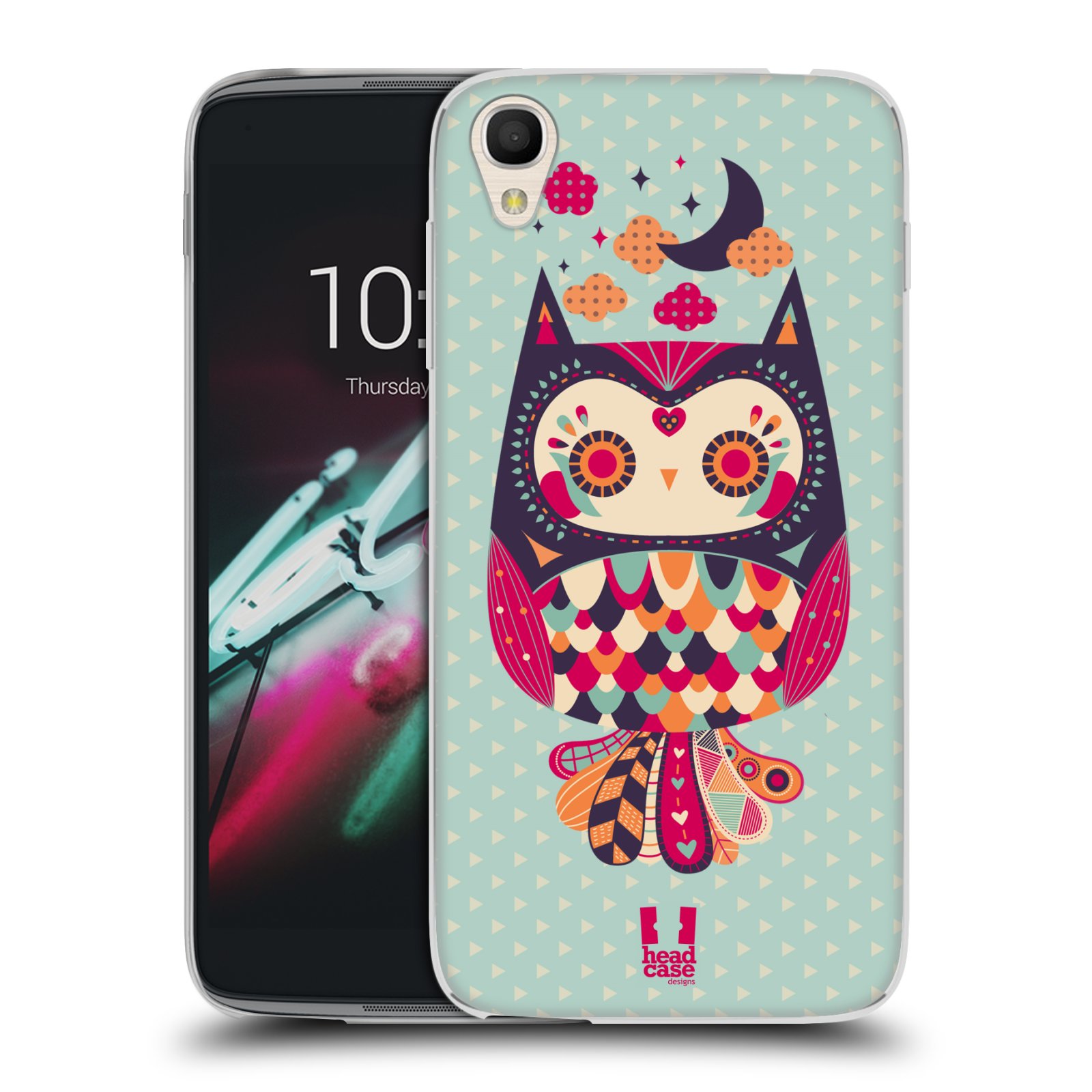 HEAD CASE silikonový obal na mobil Alcatel Idol 3 OT-6039Y (4.7) vzor Stmívání sovička růžová a fialová