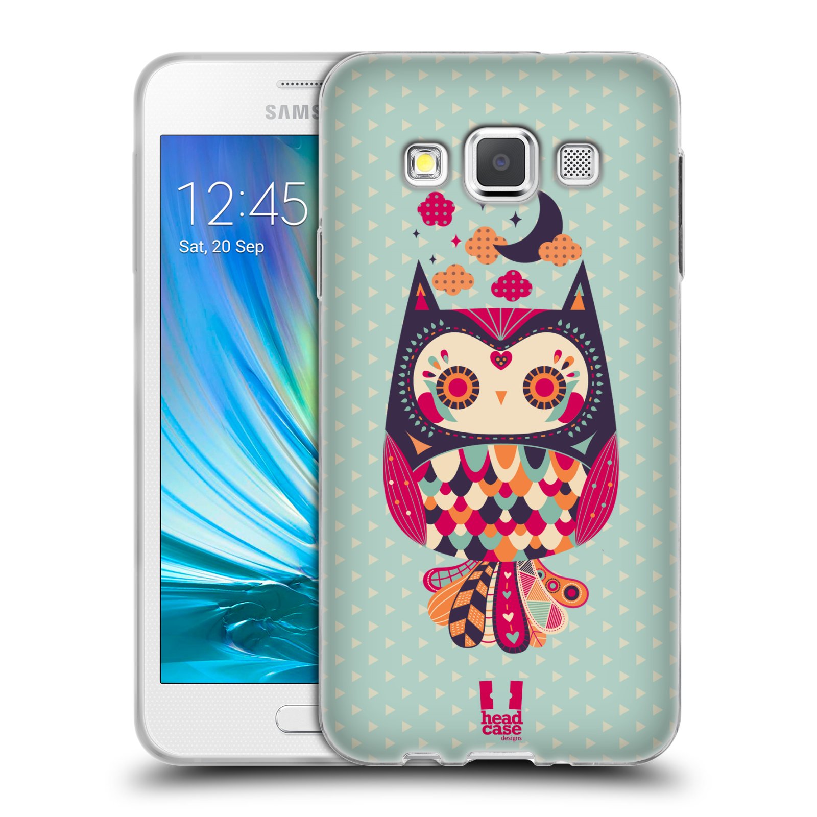 HEAD CASE silikonový obal na mobil Samsung Galaxy A3 vzor Stmívání sovička růžová a fialová