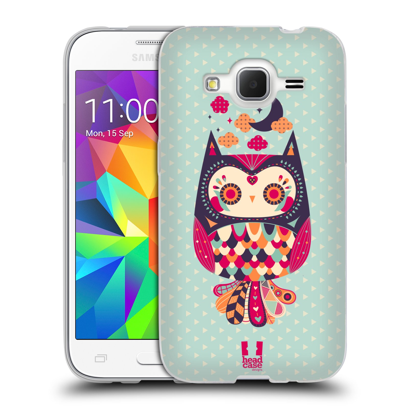 HEAD CASE silikonový obal na mobil Samsung Galaxy Core Prime (G360) vzor Stmívání sovička růžová a fialová