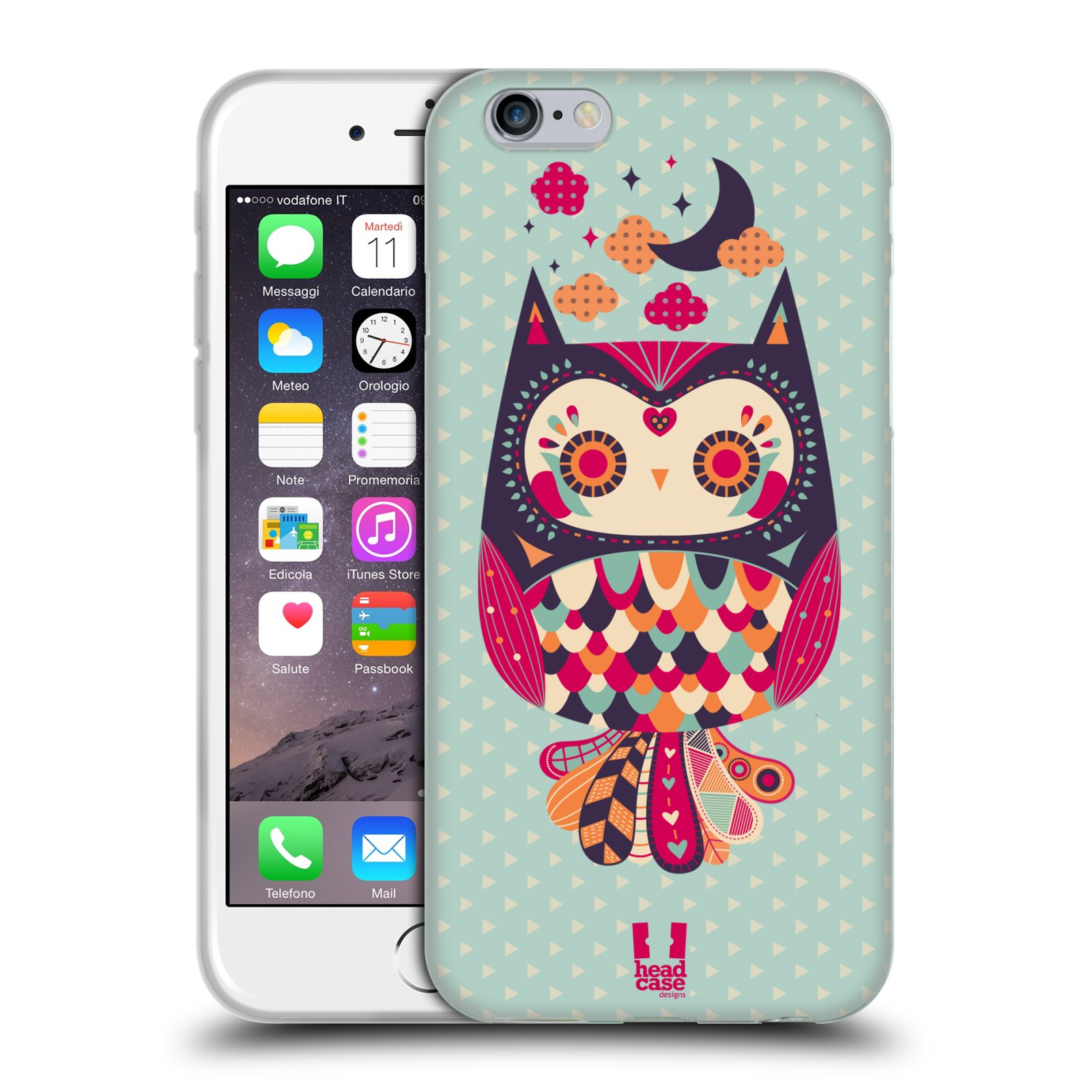 HEAD CASE silikonový obal na mobil Apple Iphone 6/6S vzor Stmívání sovička růžová a fialová