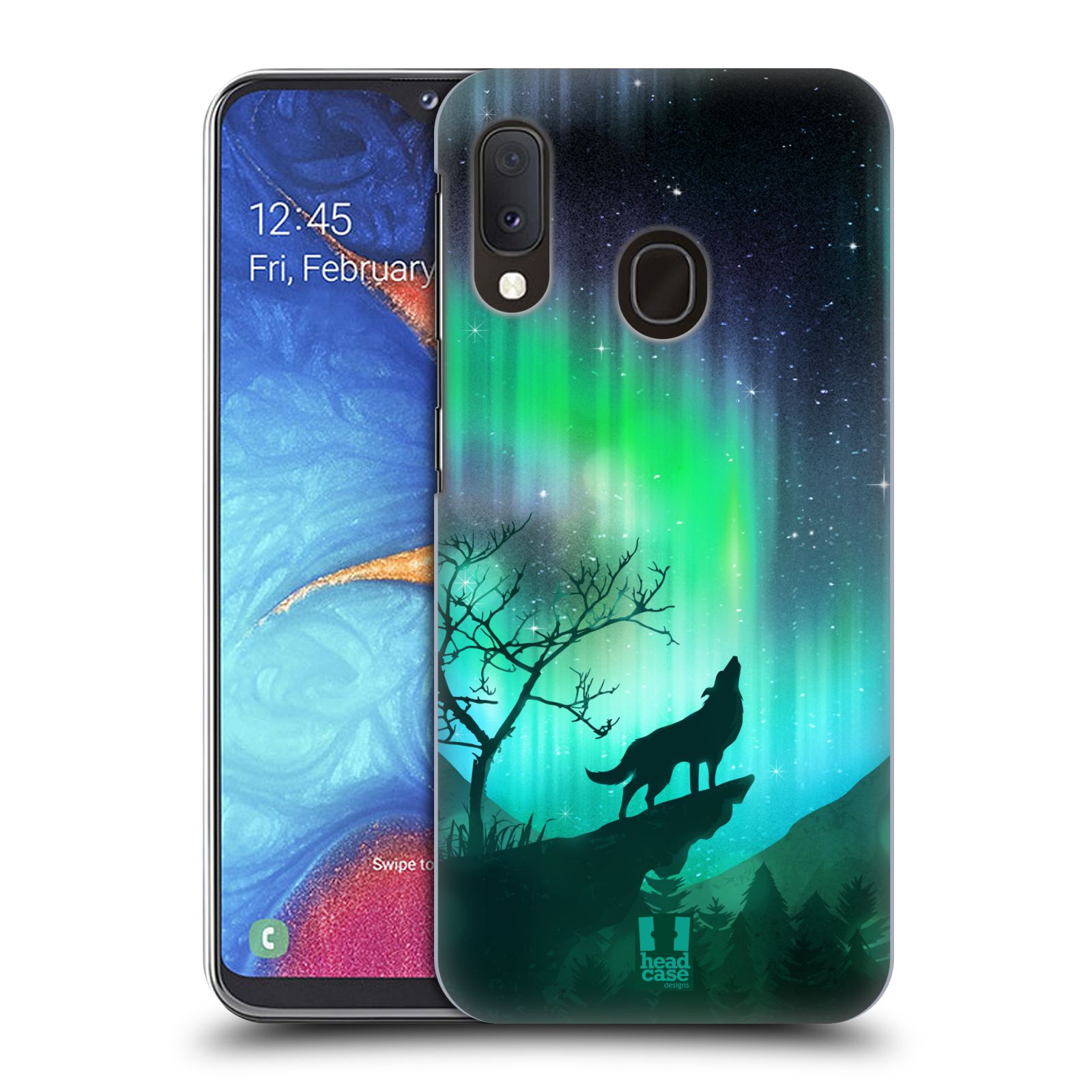 Zadní obal pro mobil Samsung Galaxy A20E - HEAD CASE - Polární záře vlk