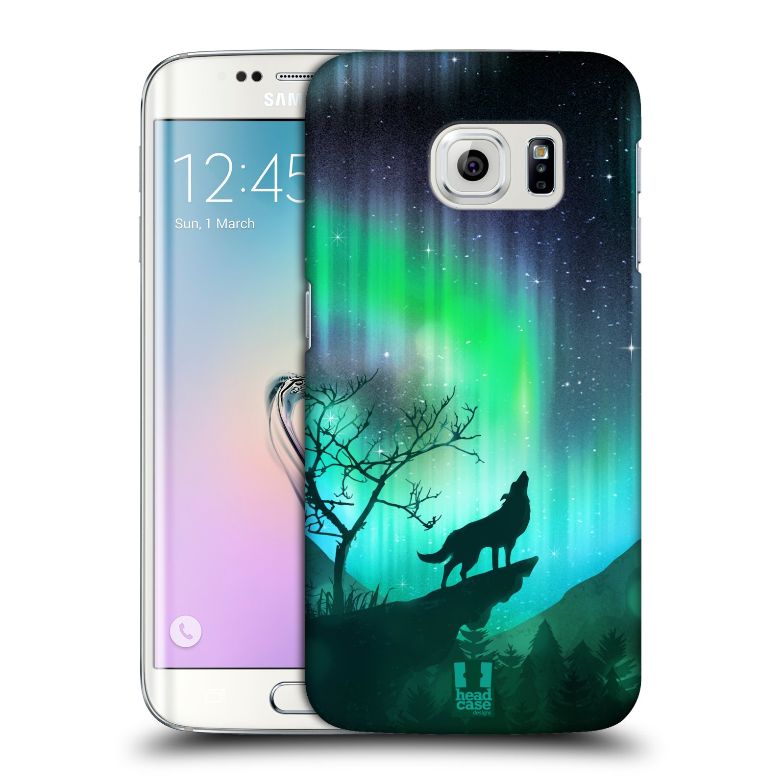 Zadní obal pro mobil Samsung Galaxy S6 EDGE - HEAD CASE - Polární záře vlk