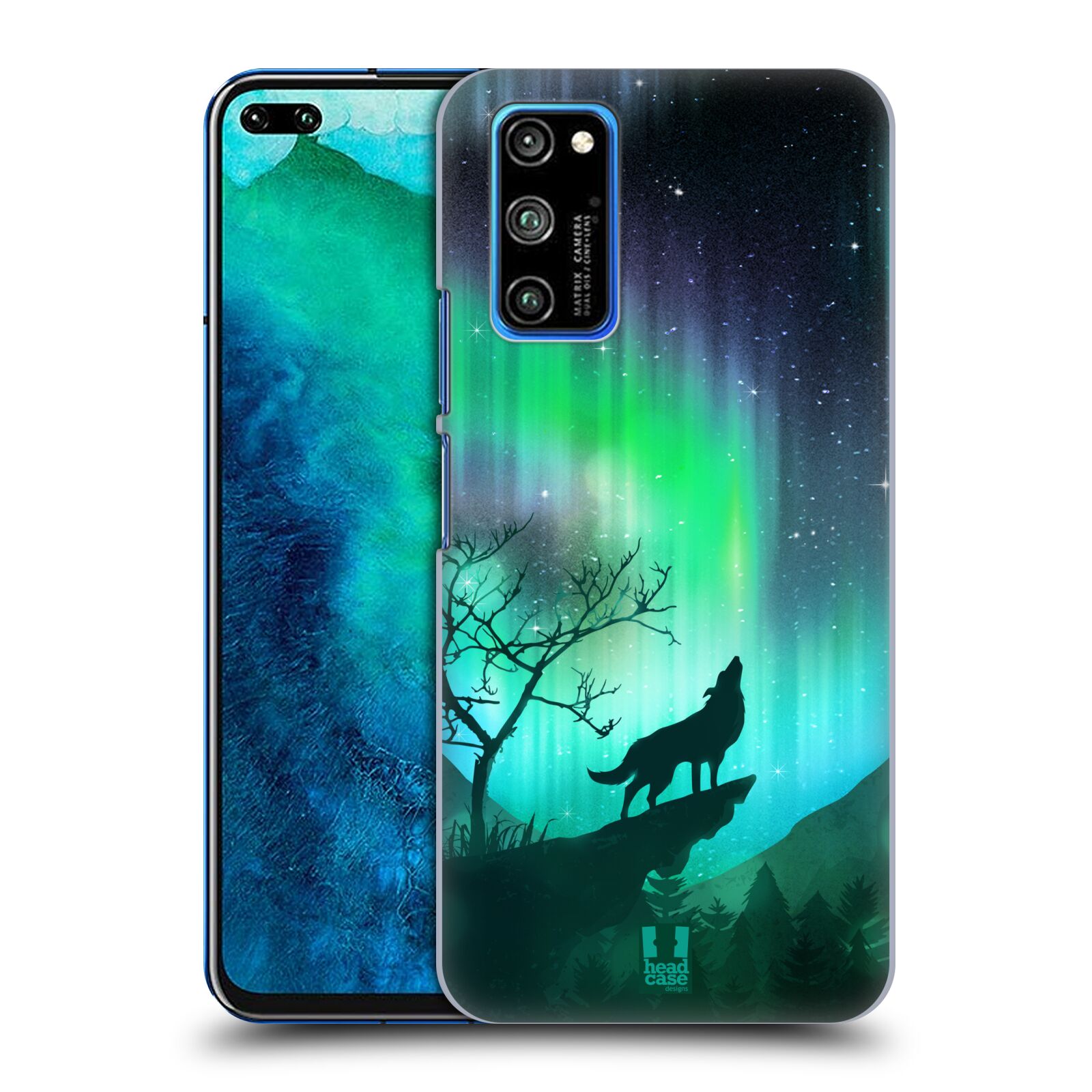 Zadní obal pro mobil Honor View 30 PRO - HEAD CASE - Polární záře vlk