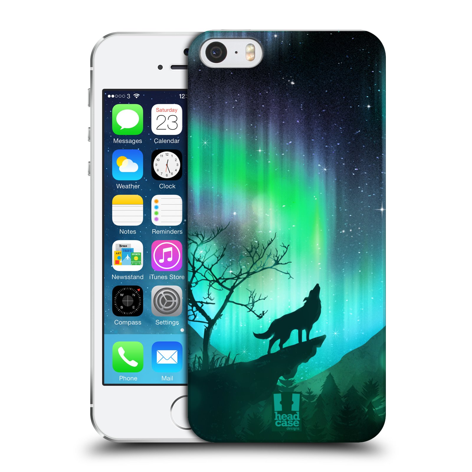 Zadní obal pro mobil Apple Iphone 5/5S/SE 2015 - HEAD CASE - Polární záře vlk
