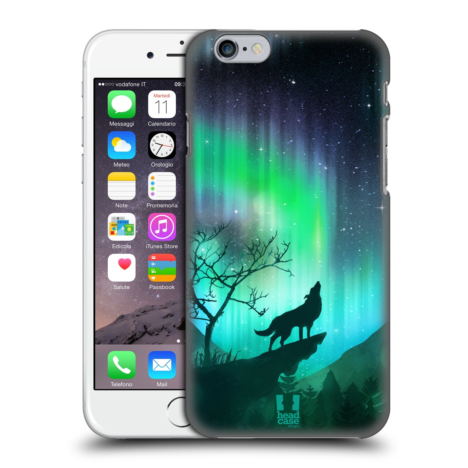 Zadní obal pro mobil Apple Iphone 6/6S - HEAD CASE - Polární záře vlk