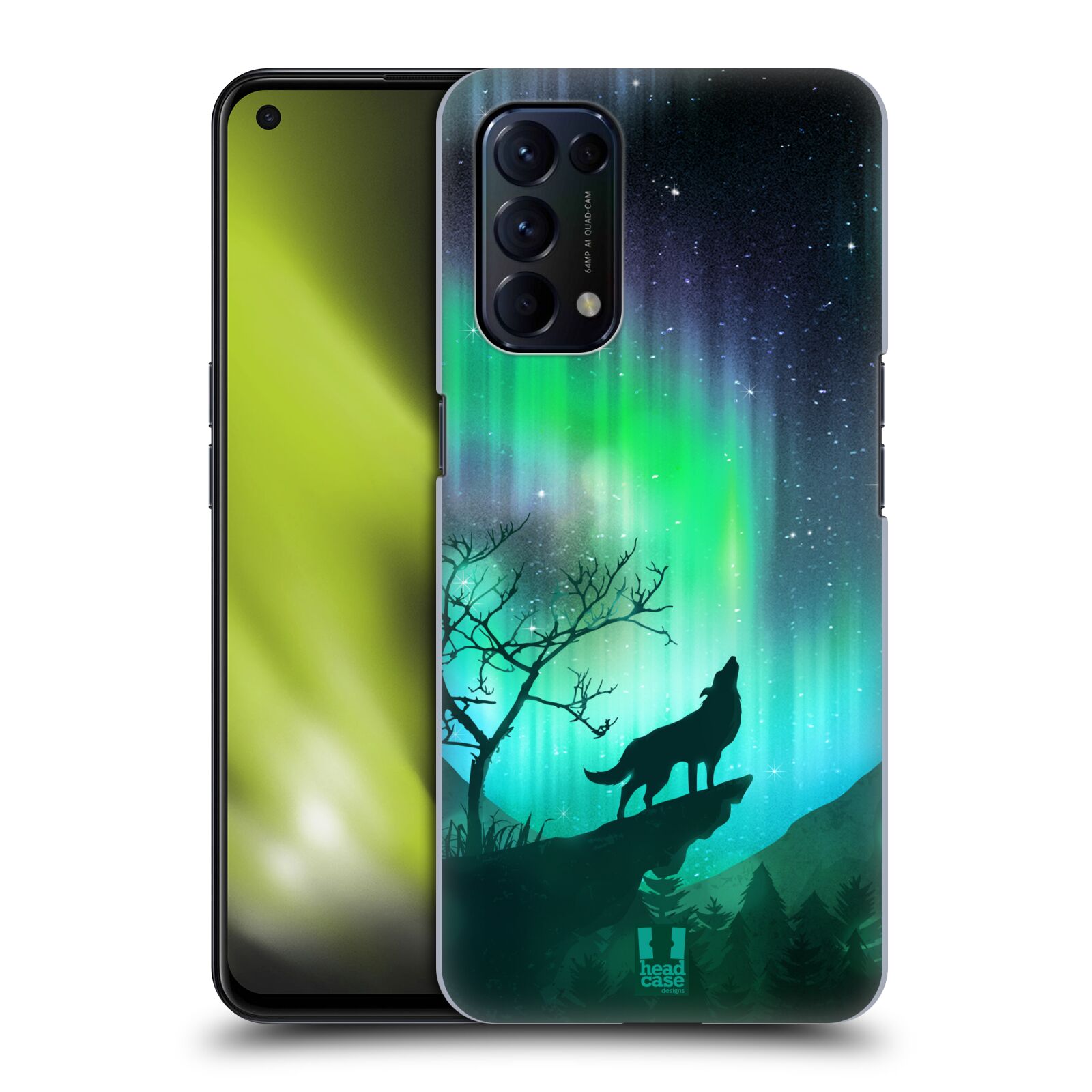 Zadní obal pro mobil Oppo Reno 5 (5G) - HEAD CASE - Polární záře vlk