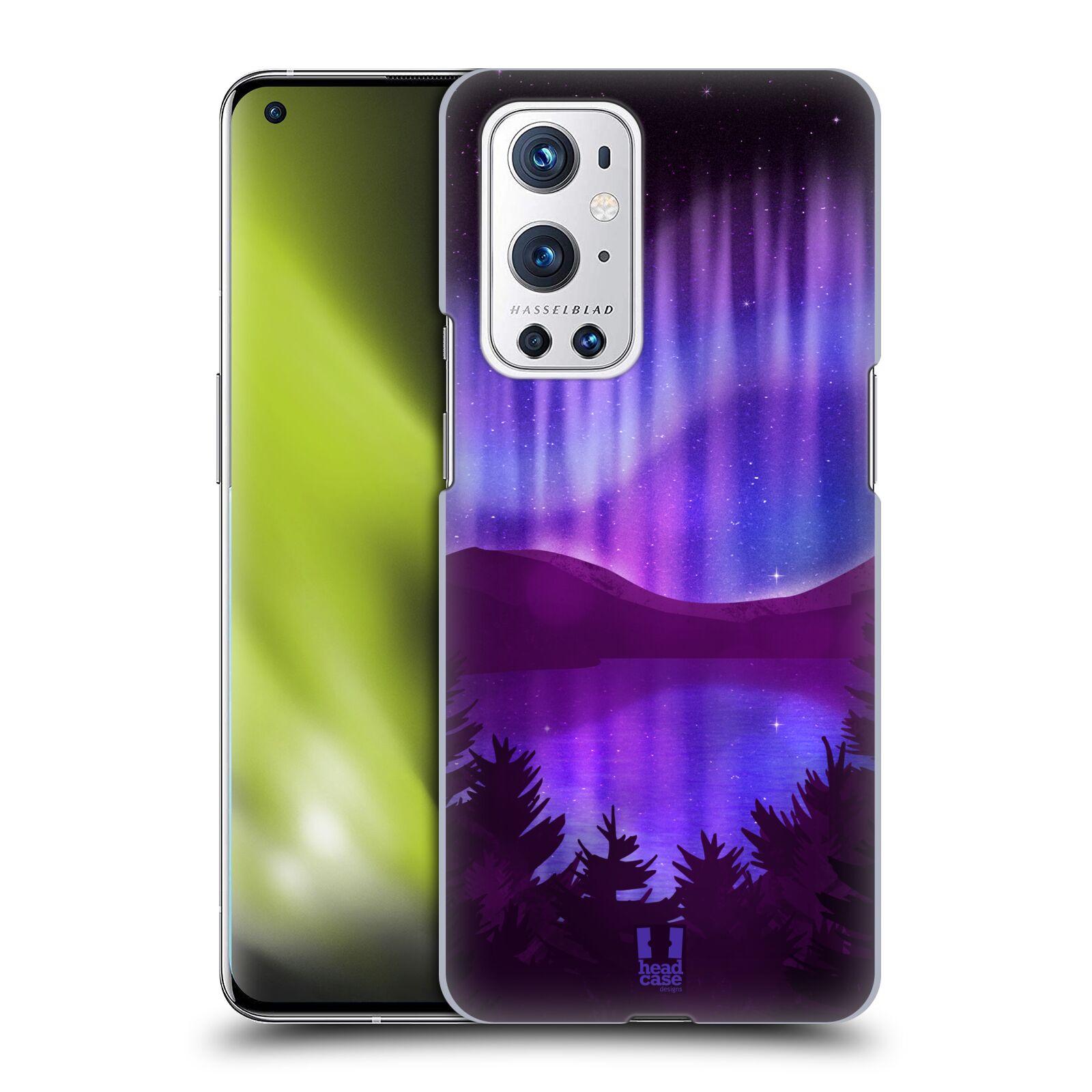 Zadní obal pro mobil OnePlus 9 PRO - HEAD CASE - Polární záře jezero, hory, les