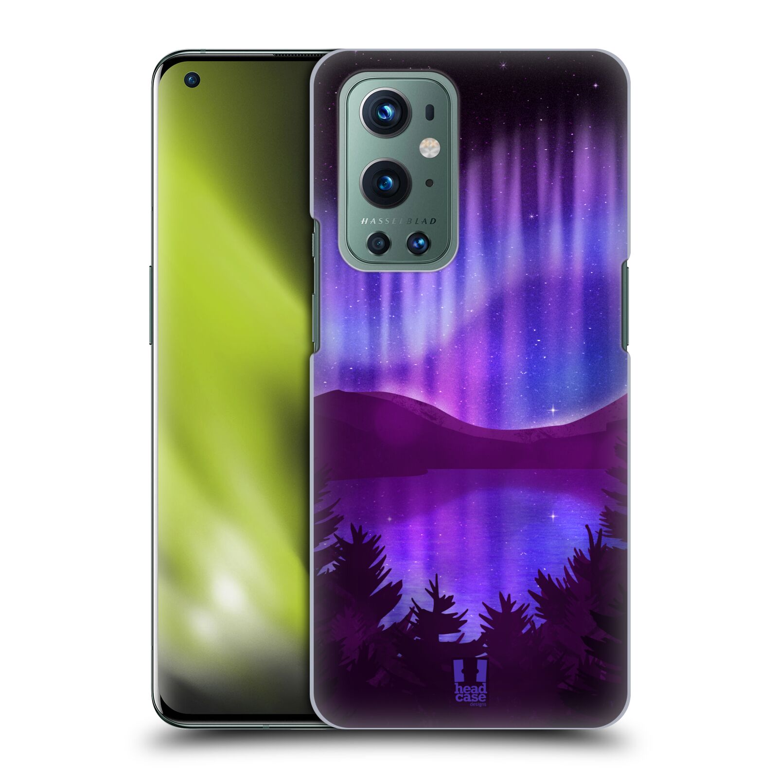 Zadní obal pro mobil OnePlus 9 - HEAD CASE - Polární záře jezero, hory, les