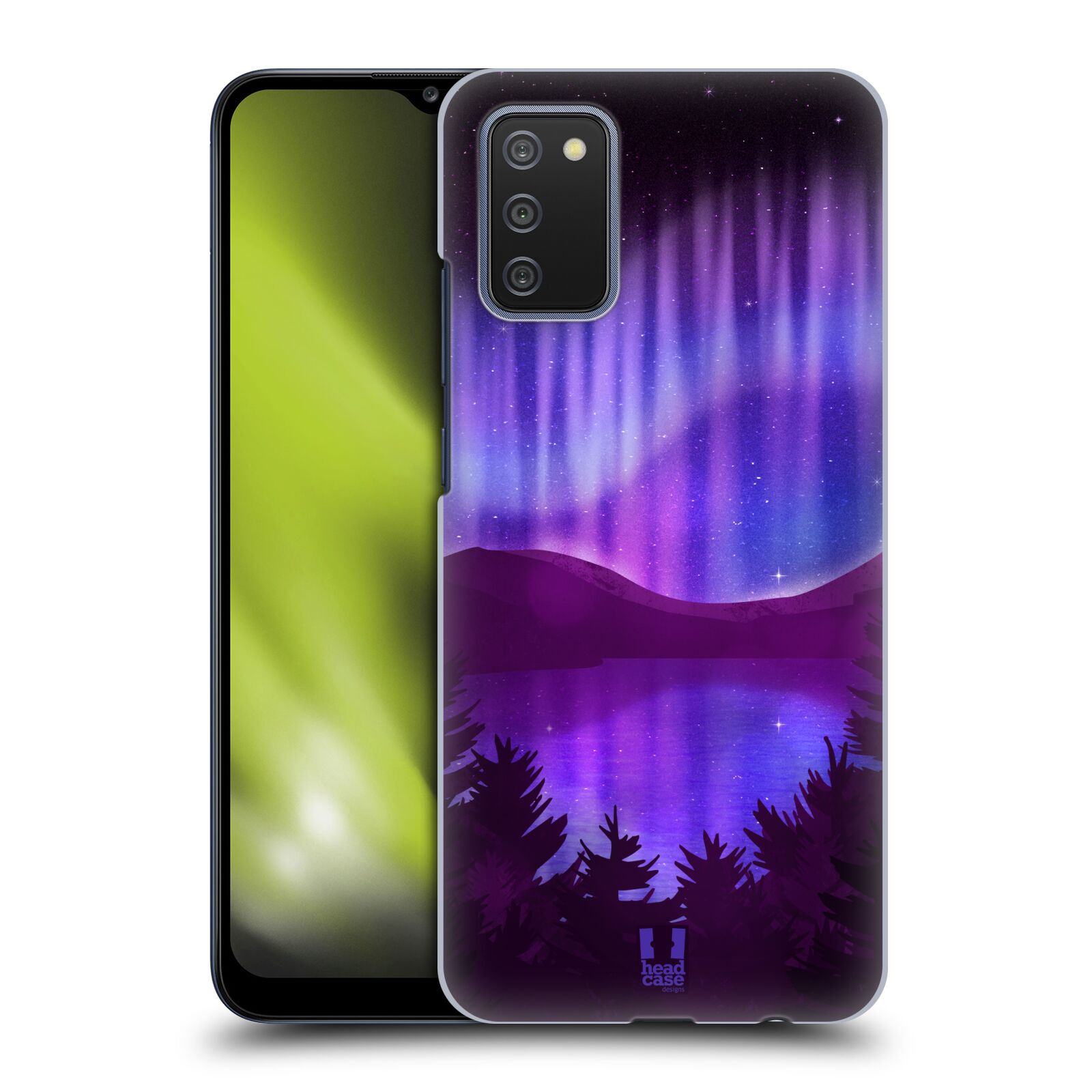 Zadní obal pro mobil Samsung Galaxy A02s / A03s - HEAD CASE - Polární záře jezero, hory, les