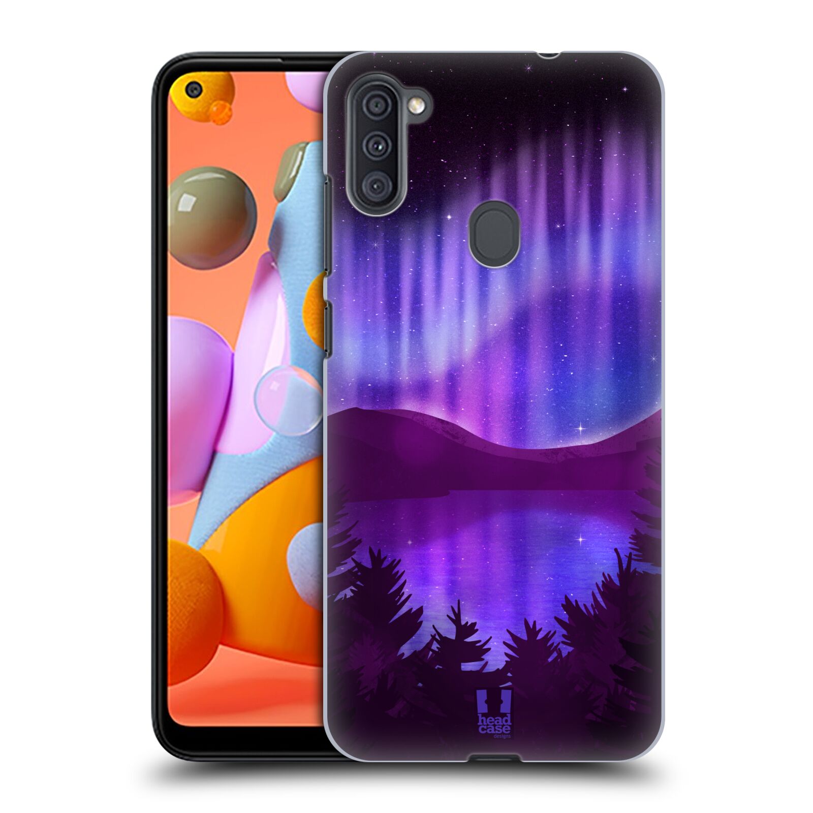 Zadní obal pro mobil Samsung Galaxy A11 - HEAD CASE - Polární záře jezero, hory, les