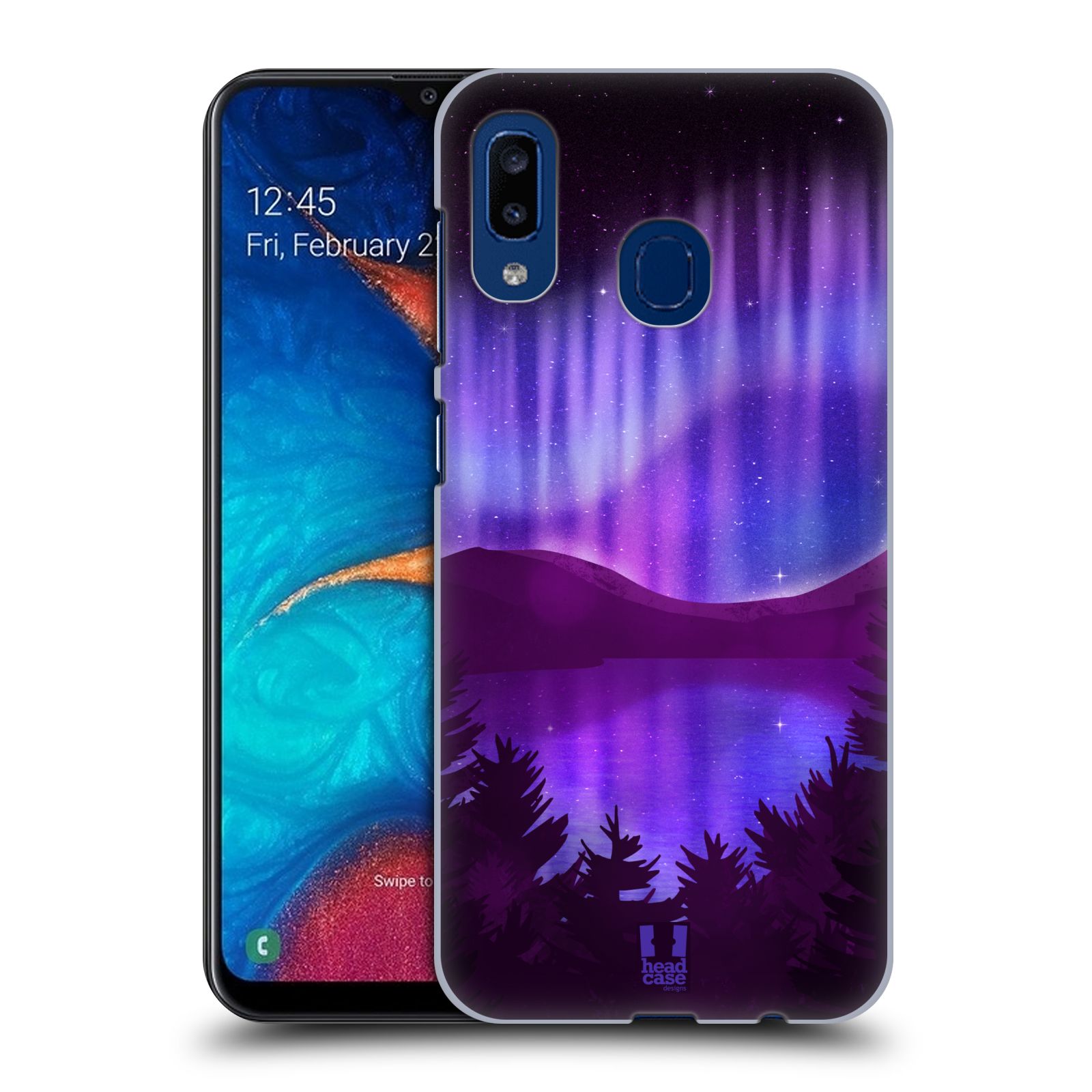Zadní obal pro mobil Samsung Galaxy A20 - HEAD CASE - Polární záře jezero, hory, les