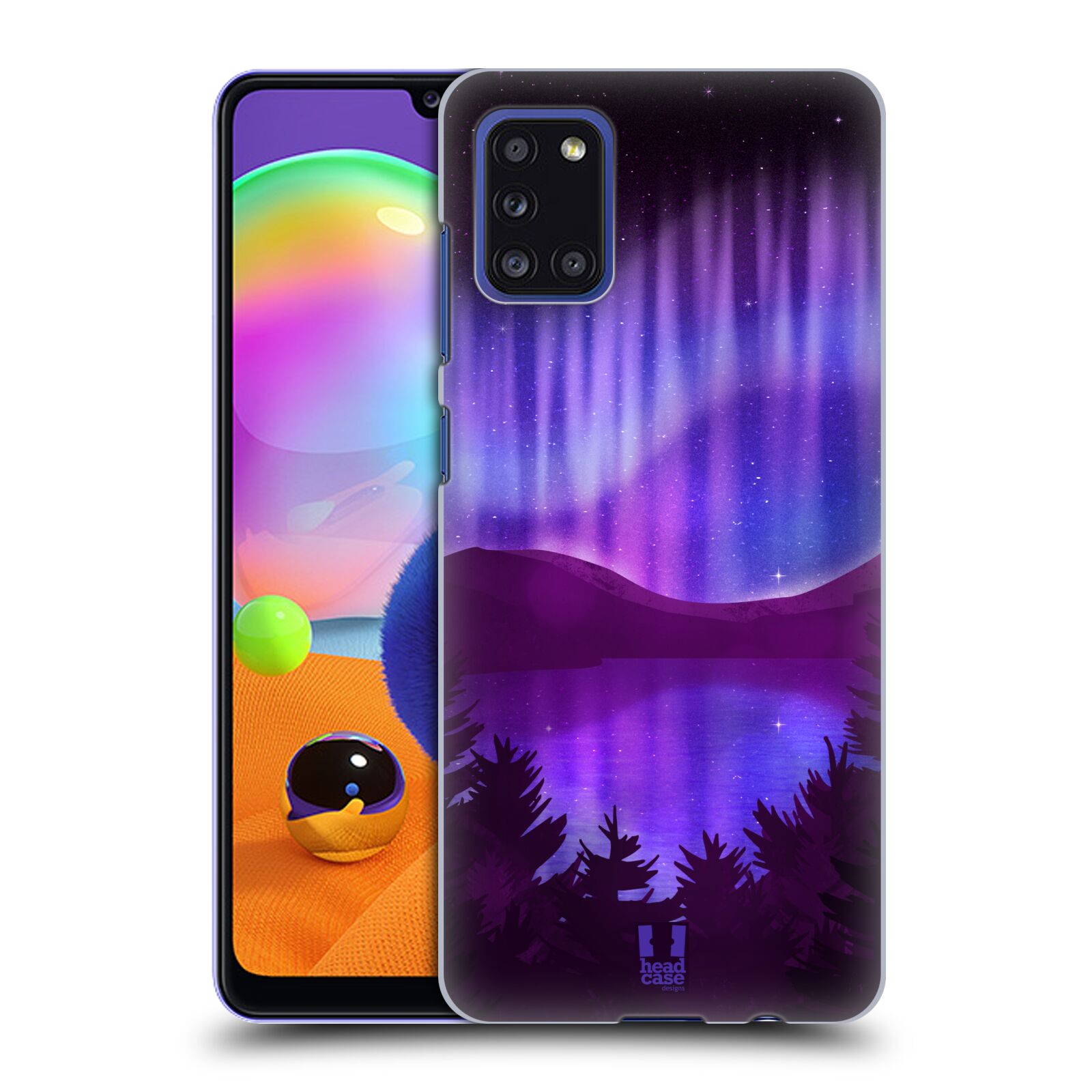 Zadní obal pro mobil Samsung Galaxy A31 - HEAD CASE - Polární záře jezero, hory, les