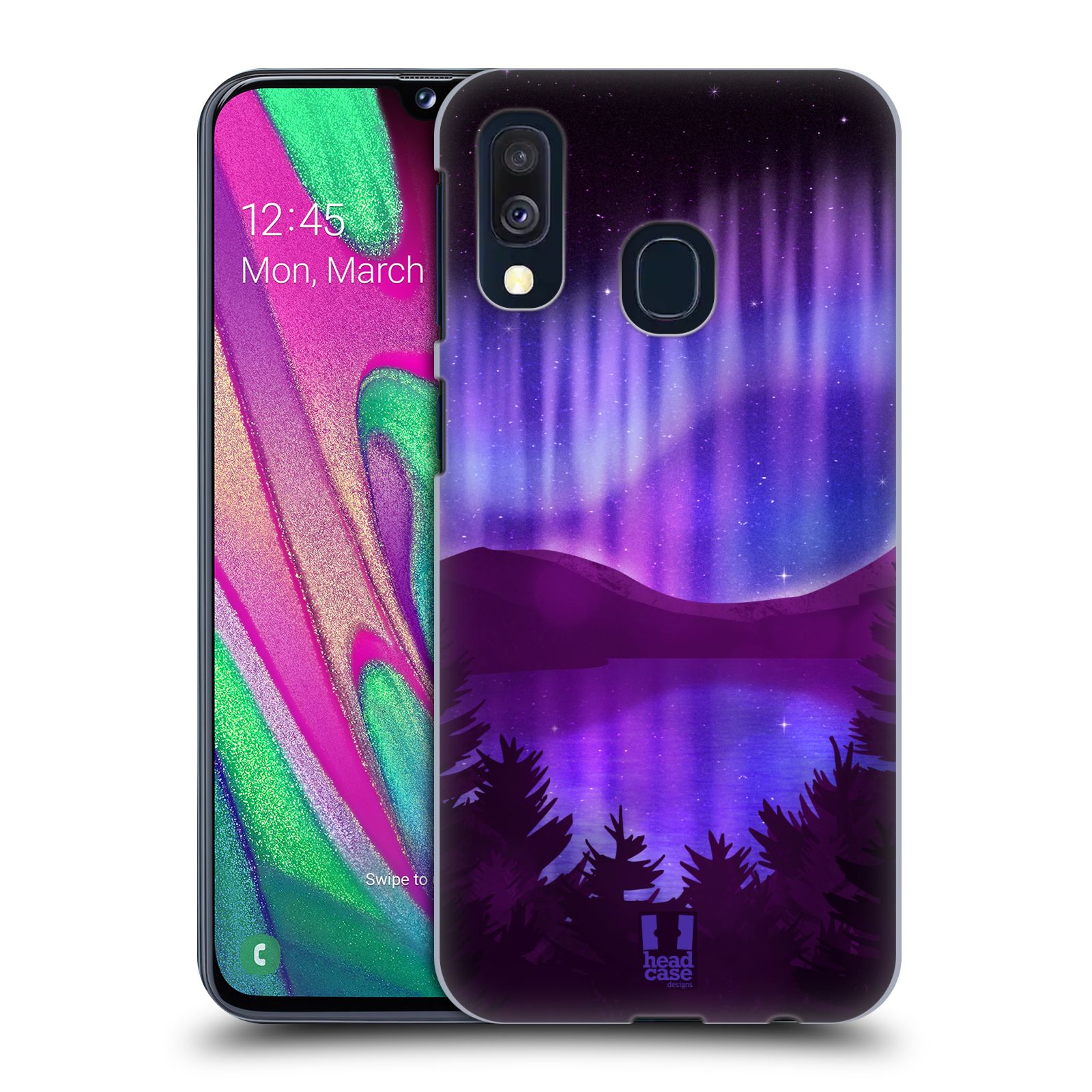 Zadní obal pro mobil Samsung Galaxy A40 - HEAD CASE - Polární záře jezero, hory, les