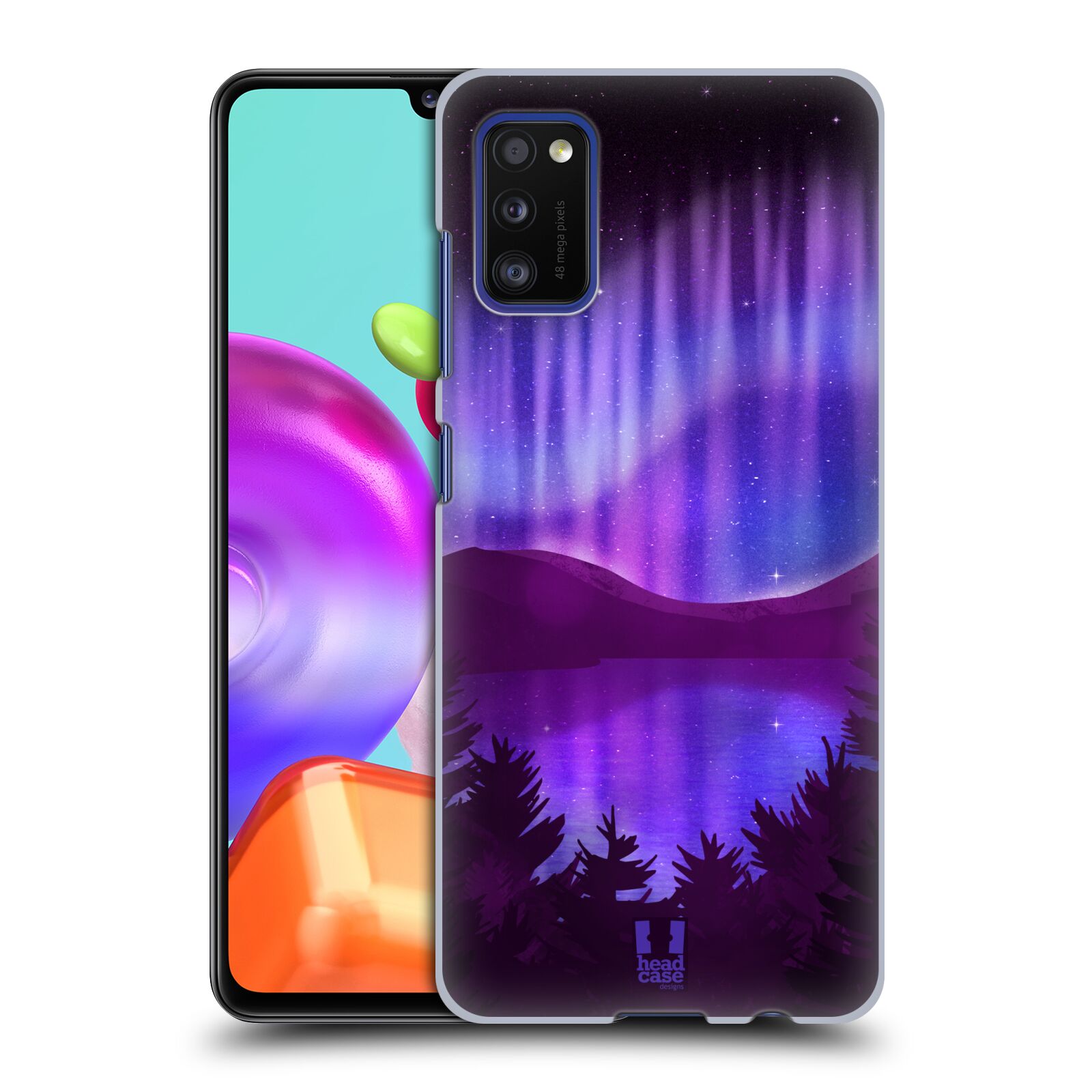 Zadní obal pro mobil Samsung Galaxy A41 - HEAD CASE - Polární záře jezero, hory, les