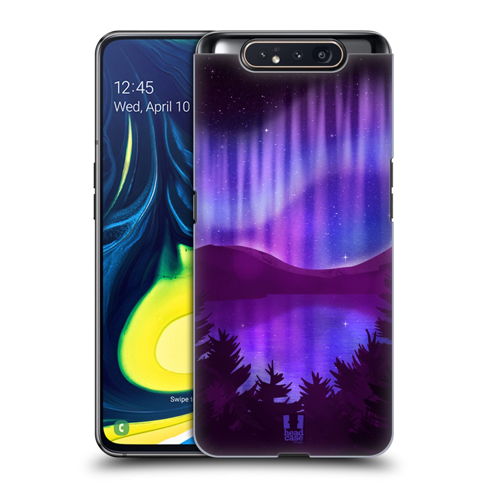 Zadní obal pro mobil Samsung Galaxy A80 - HEAD CASE - Polární záře jezero, hory, les