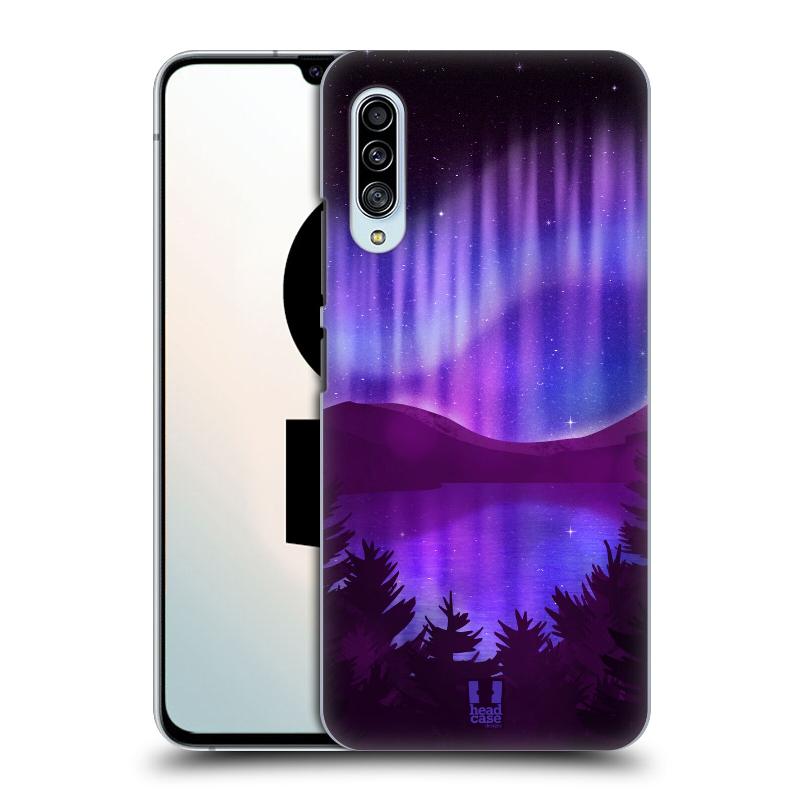 Zadní obal pro mobil Samsung Galaxy A90 5G - HEAD CASE - Polární záře jezero, hory, les