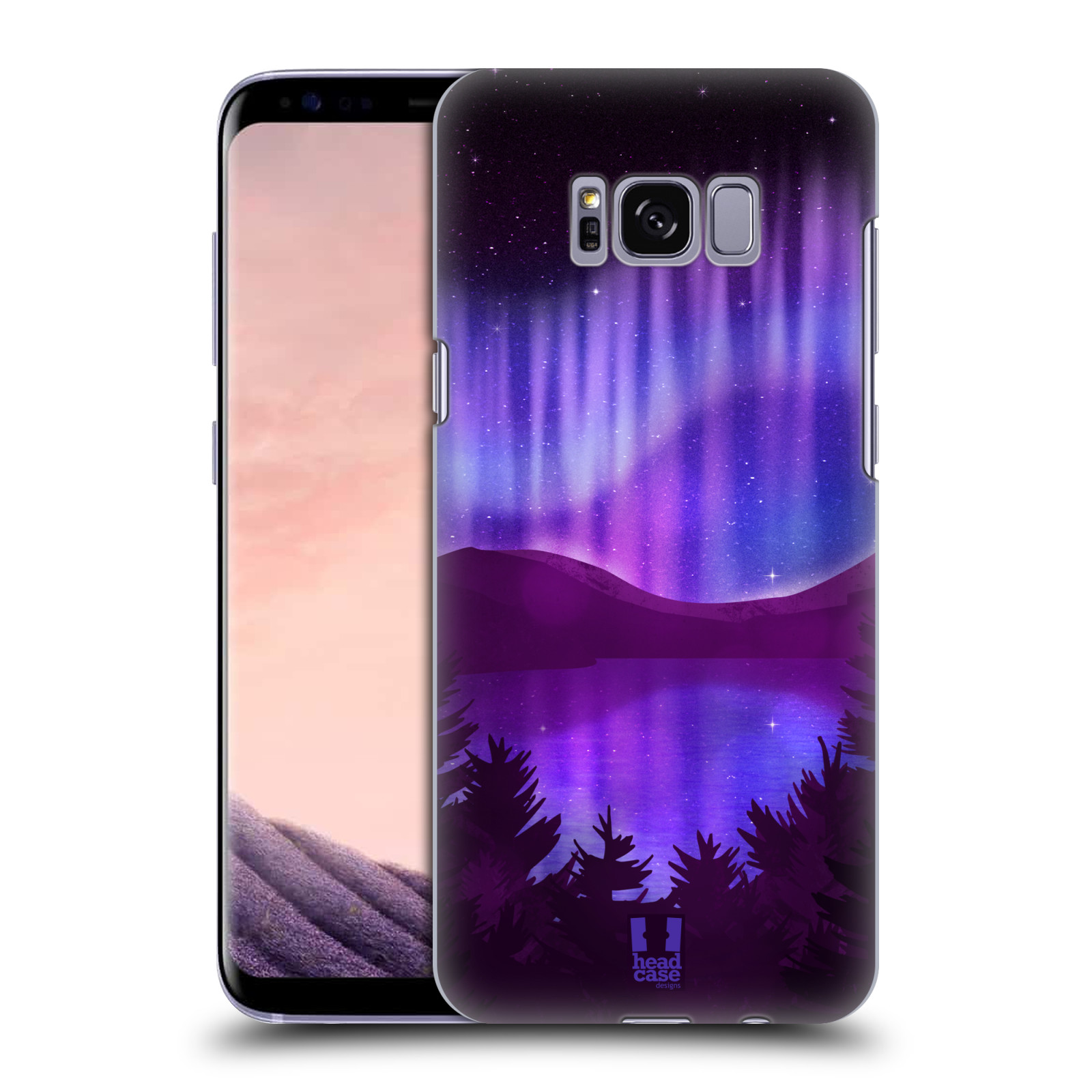 Zadní obal pro mobil Samsung Galaxy S8 - HEAD CASE - Polární záře jezero, hory, les