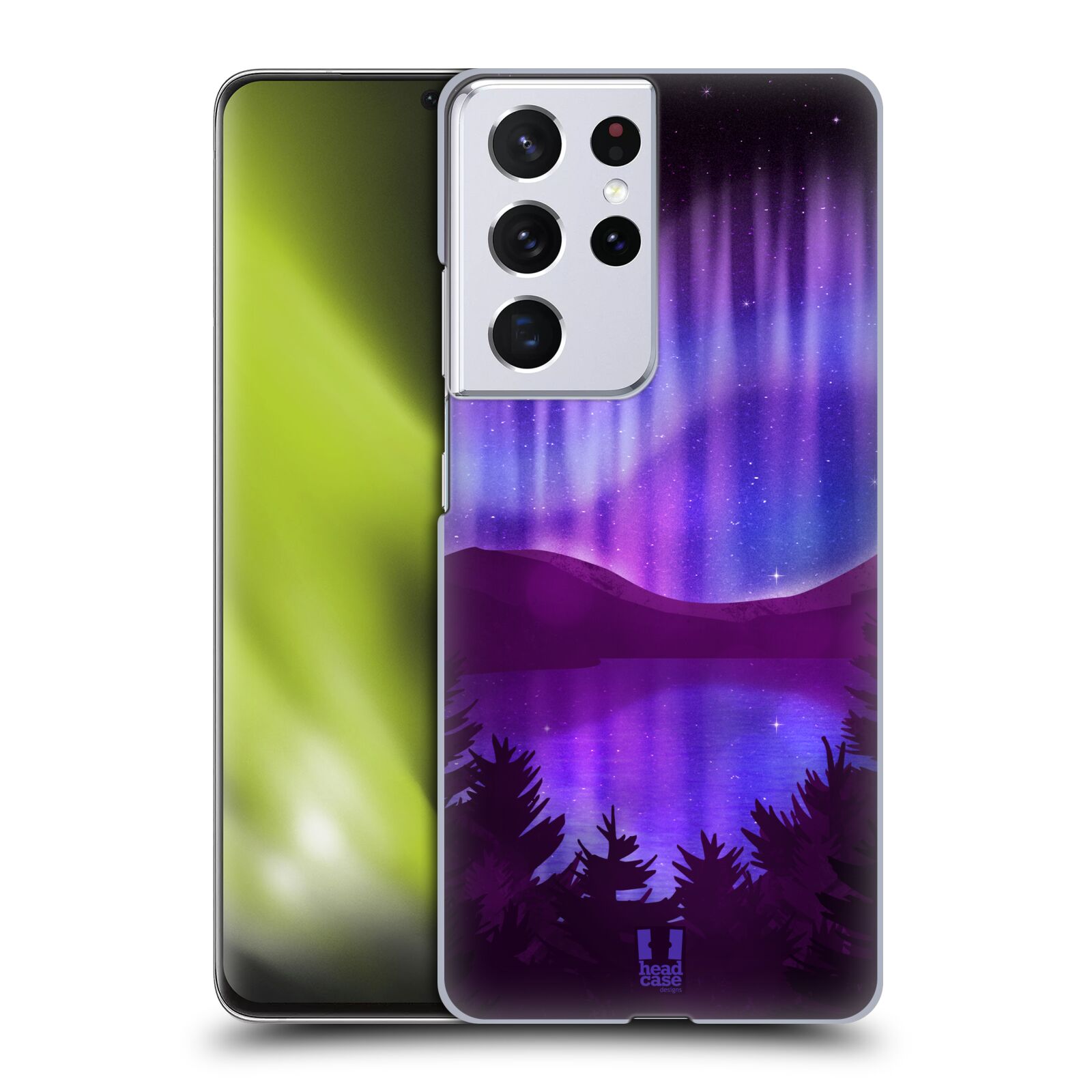 Zadní obal pro mobil Samsung Galaxy S21 ULTRA 5G - HEAD CASE - Polární záře jezero, hory, les