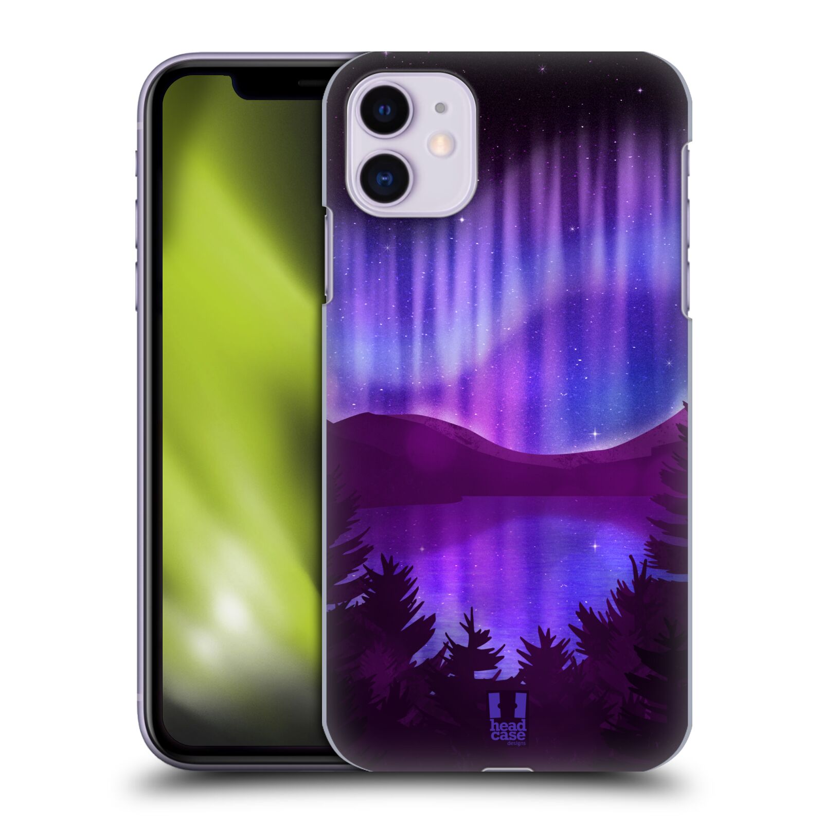 Zadní obal pro mobil Apple Iphone 11 - HEAD CASE - Polární záře jezero, hory, les