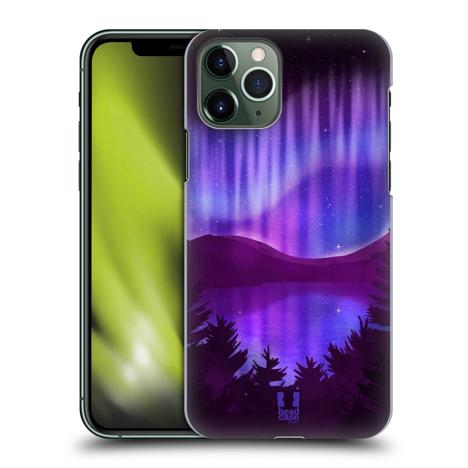 Zadní obal pro mobil Apple Iphone 11 PRO - HEAD CASE - Polární záře jezero, hory, les