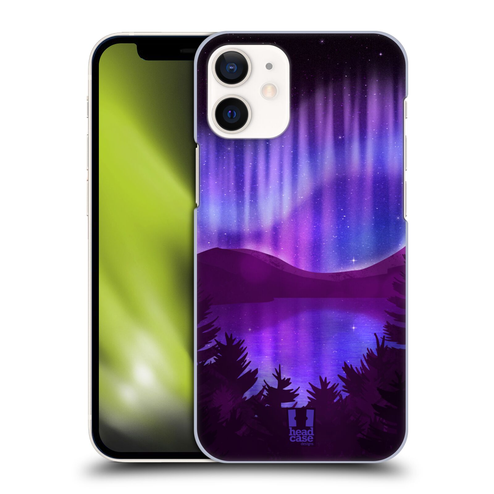 Zadní obal pro mobil Apple iPhone 12 MINI - HEAD CASE - Polární záře jezero, hory, les