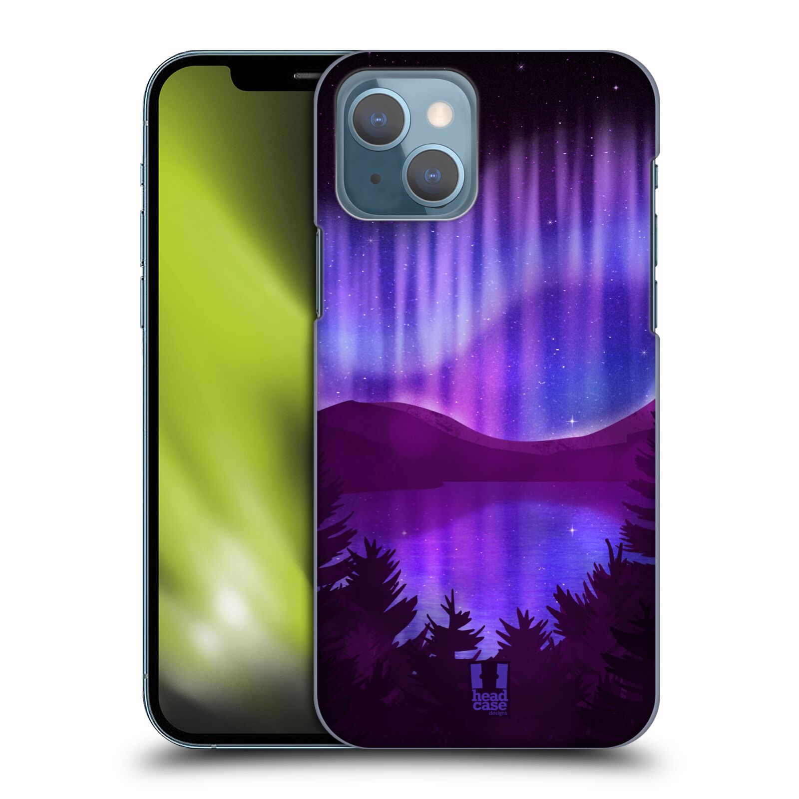 Zadní obal pro mobil Apple Iphone 13 - HEAD CASE - Polární záře jezero, hory, les