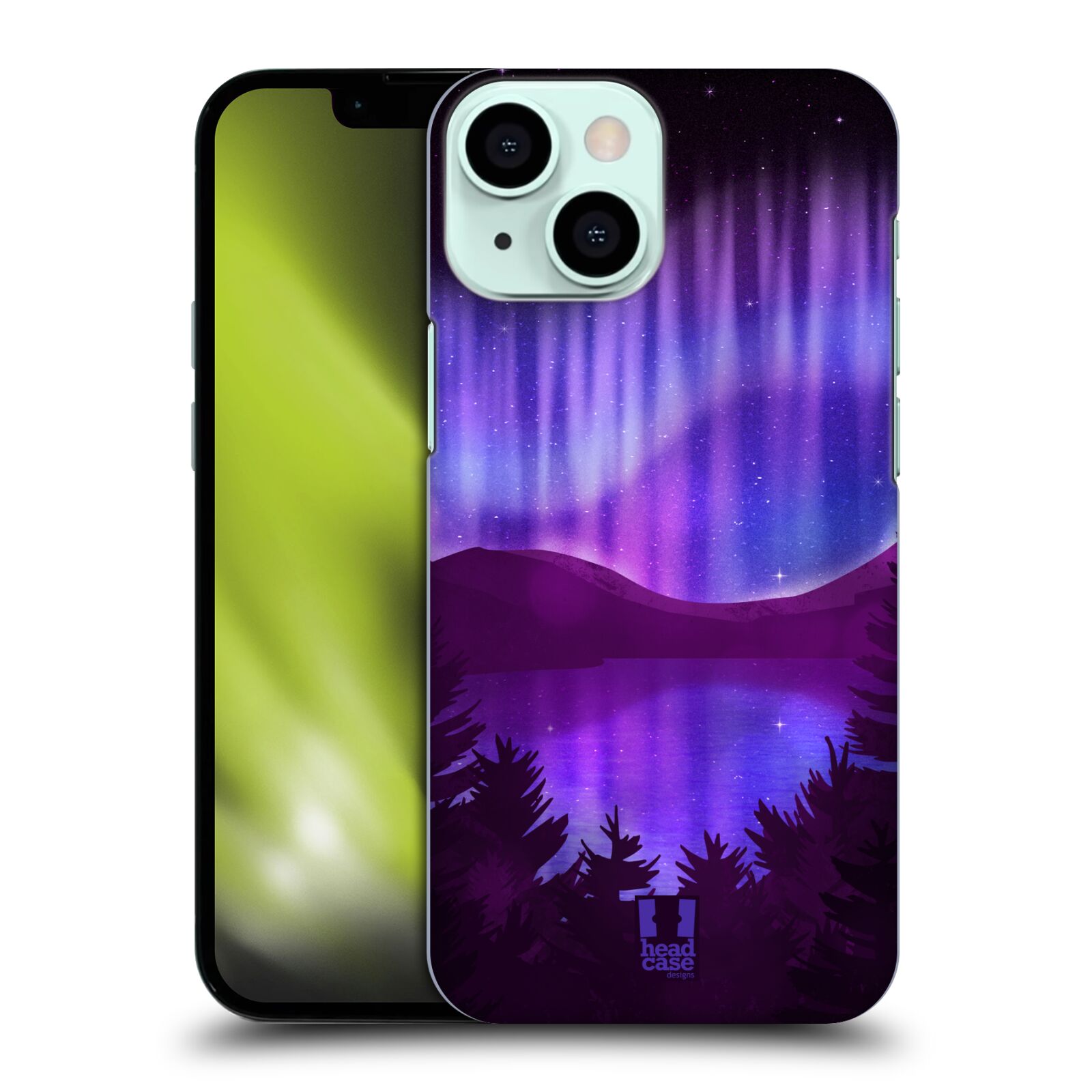 Zadní obal pro mobil Apple Iphone 13 MINI - HEAD CASE - Polární záře jezero, hory, les