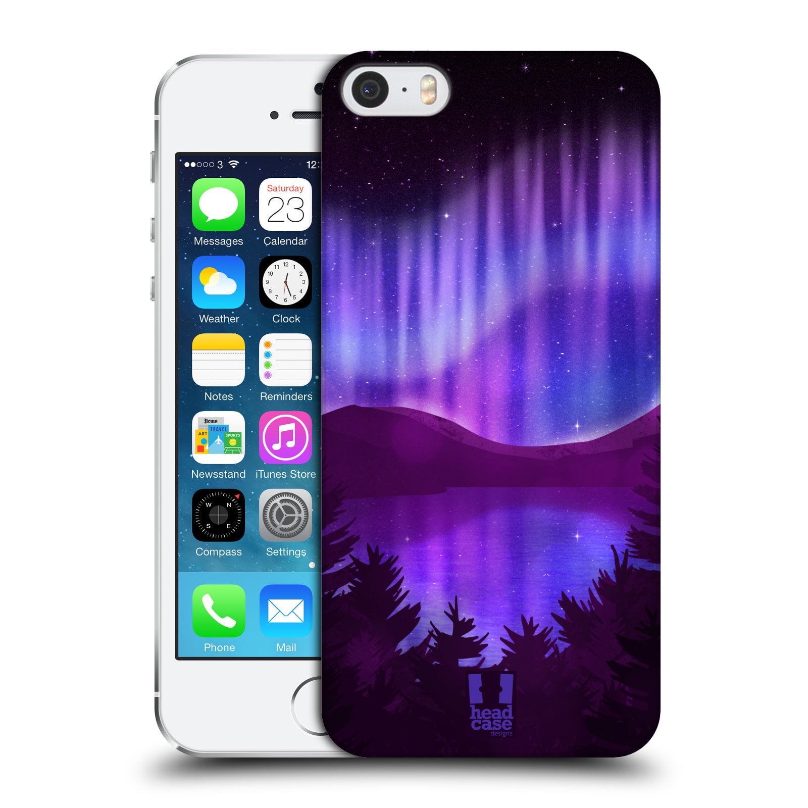Zadní obal pro mobil Apple Iphone 5/5S/SE 2015 - HEAD CASE - Polární záře jezero, hory, les