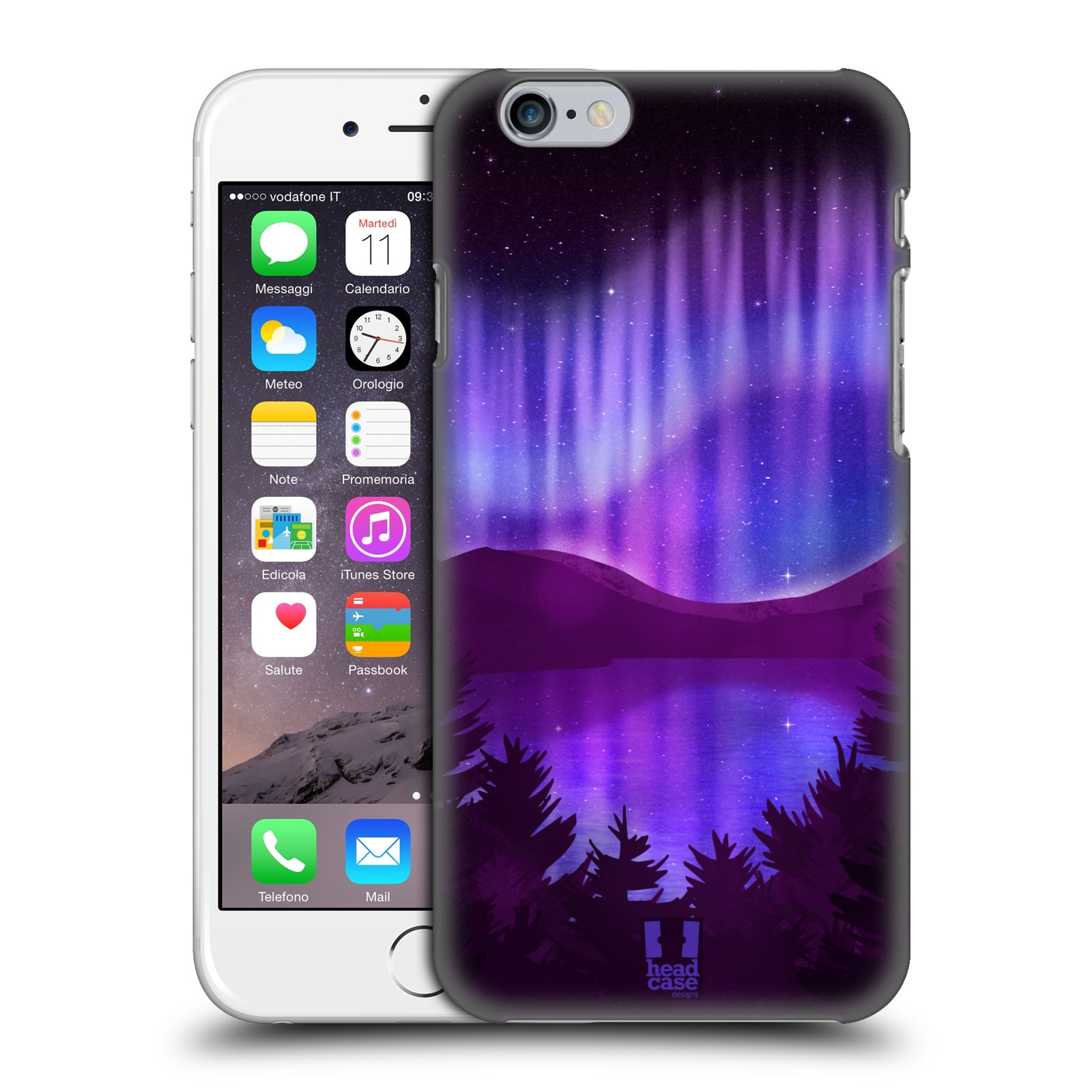 Zadní obal pro mobil Apple Iphone 6/6S - HEAD CASE - Polární záře jezero, hory, les
