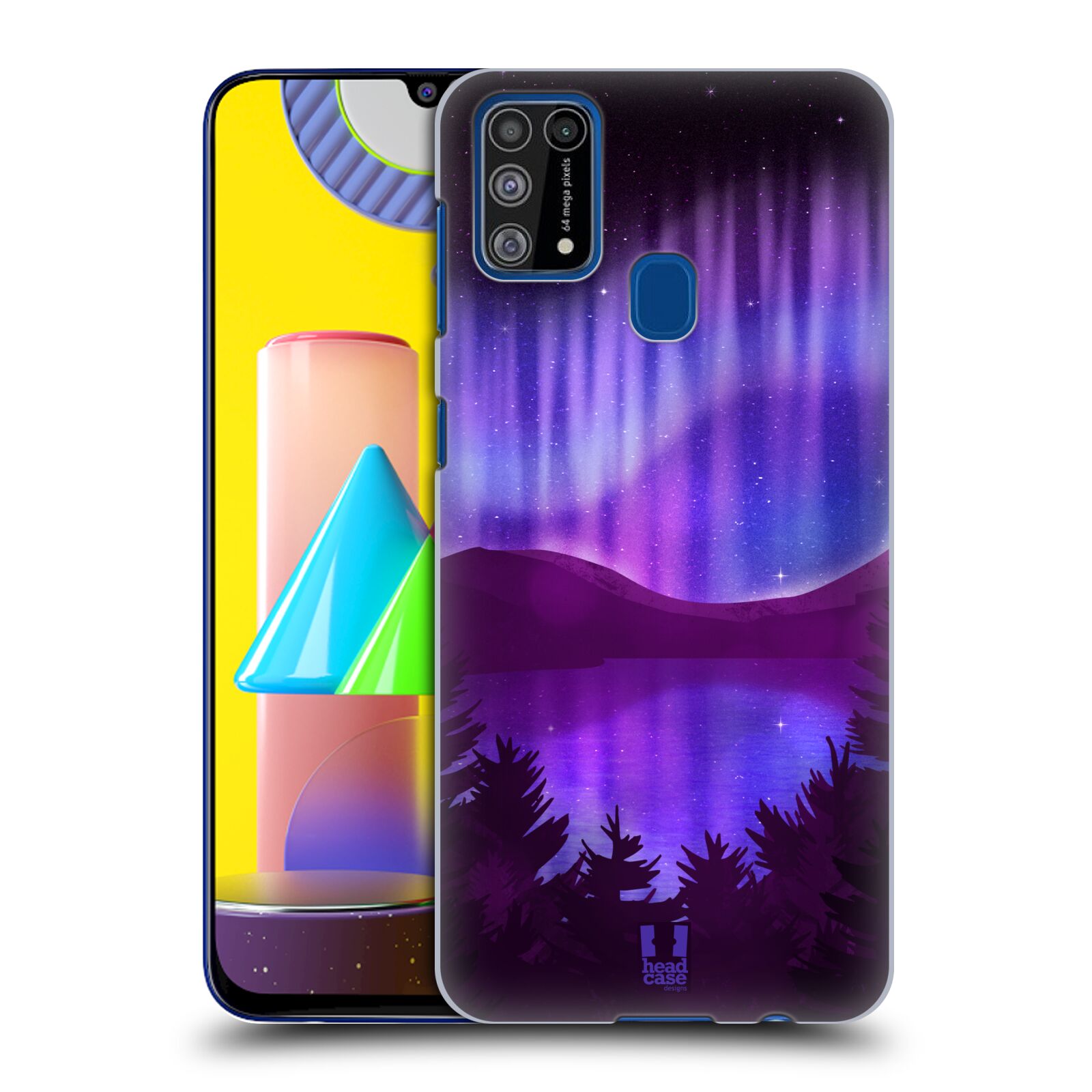 Zadní obal pro mobil Samsung Galaxy M31 - HEAD CASE - Polární záře jezero, hory, les