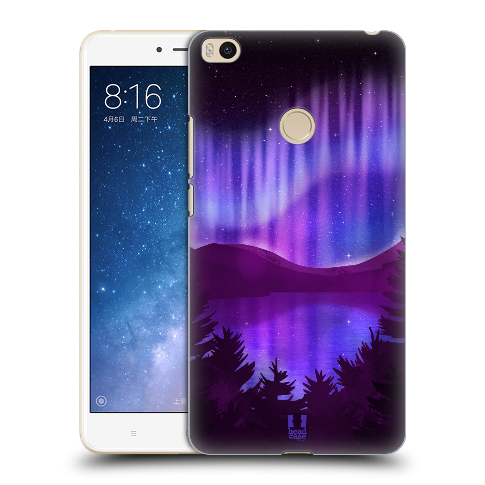 Zadní obal pro mobil Xiaomi Mi Max 2 - HEAD CASE - Polární záře jezero, hory, les