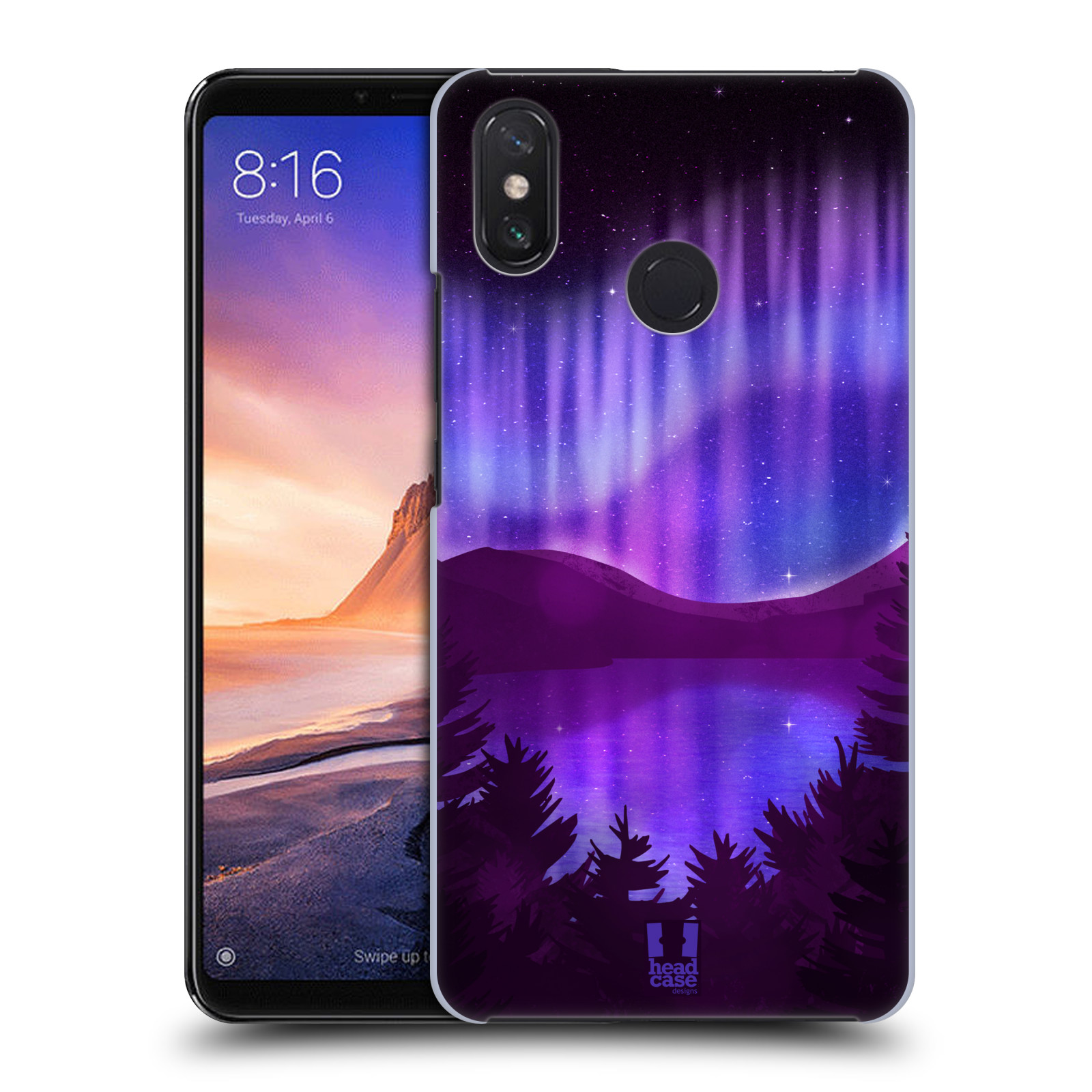 Zadní obal pro mobil Xiaomi Mi Max 3 - HEAD CASE - Polární záře jezero, hory, les