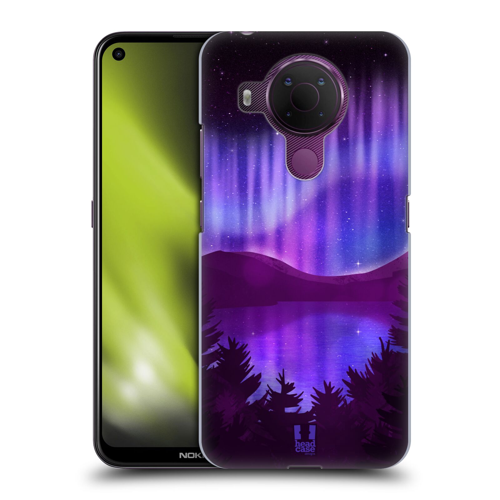 Zadní obal pro mobil Nokia 5.4 - HEAD CASE - Polární záře jezero, hory, les