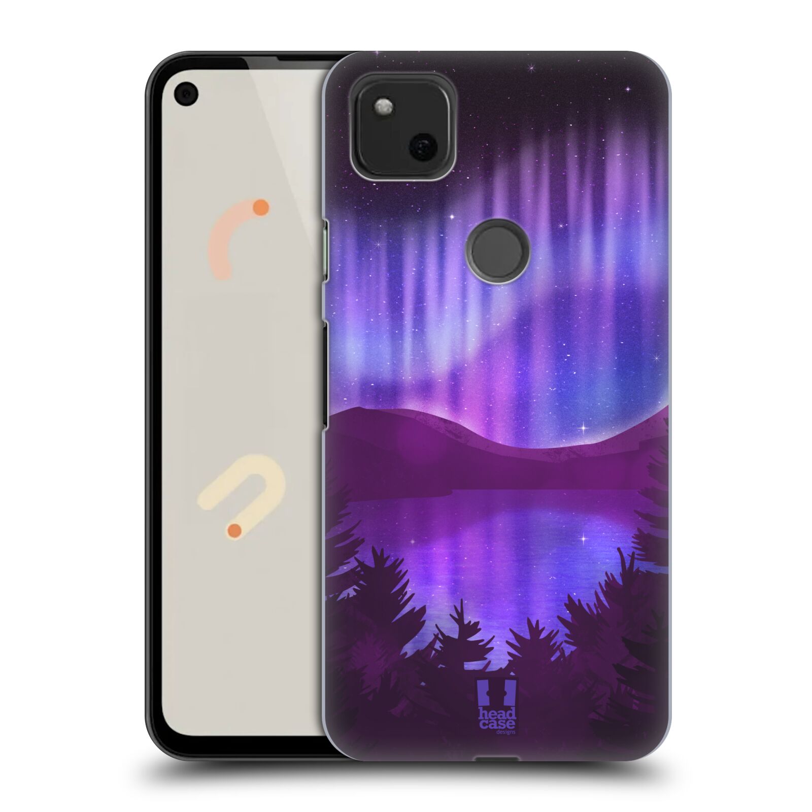 Zadní obal pro mobil Google Pixel 4a - HEAD CASE - Polární záře jezero, hory, les