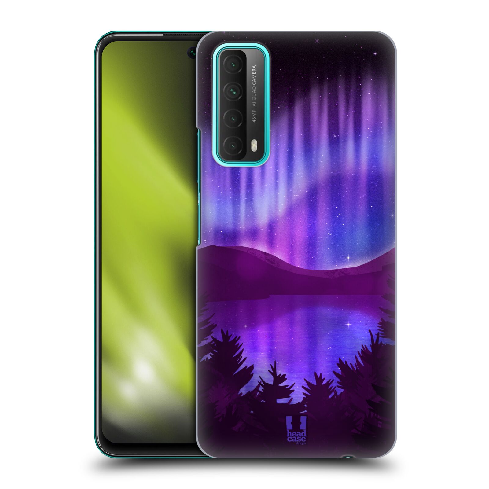 Zadní obal pro mobil Huawei P SMART 2021 - HEAD CASE - Polární záře jezero, hory, les