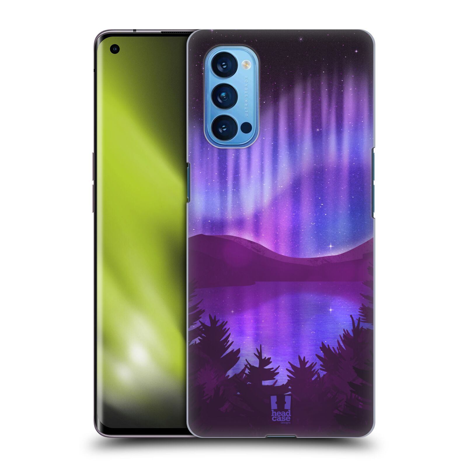 Zadní obal pro mobil Oppo Reno 4 PRO 5G - HEAD CASE - Polární záře jezero, hory, les