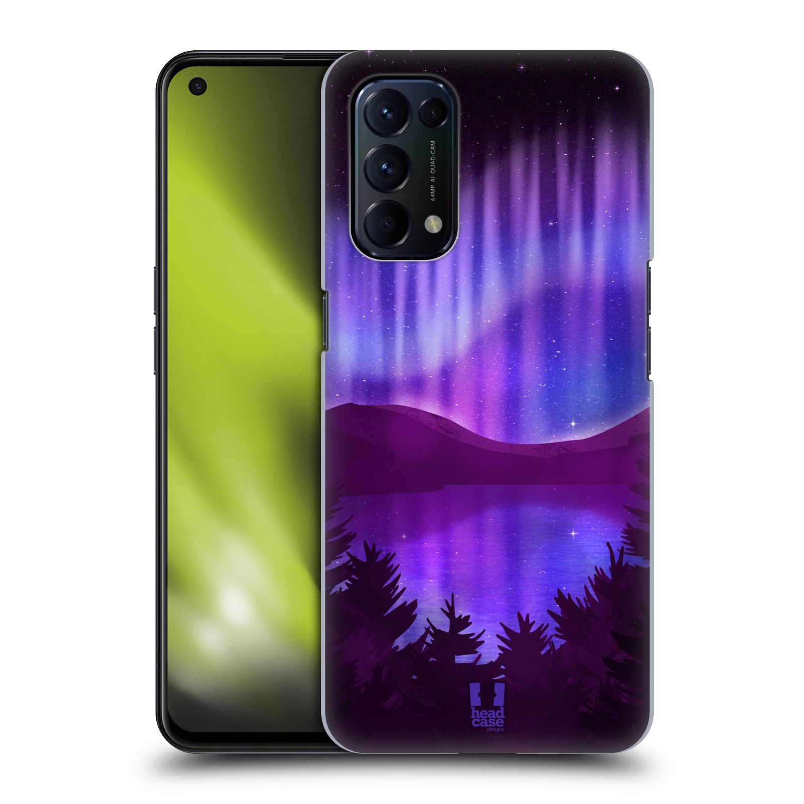 Zadní obal pro mobil Oppo Reno 5 (5G) - HEAD CASE - Polární záře jezero, hory, les