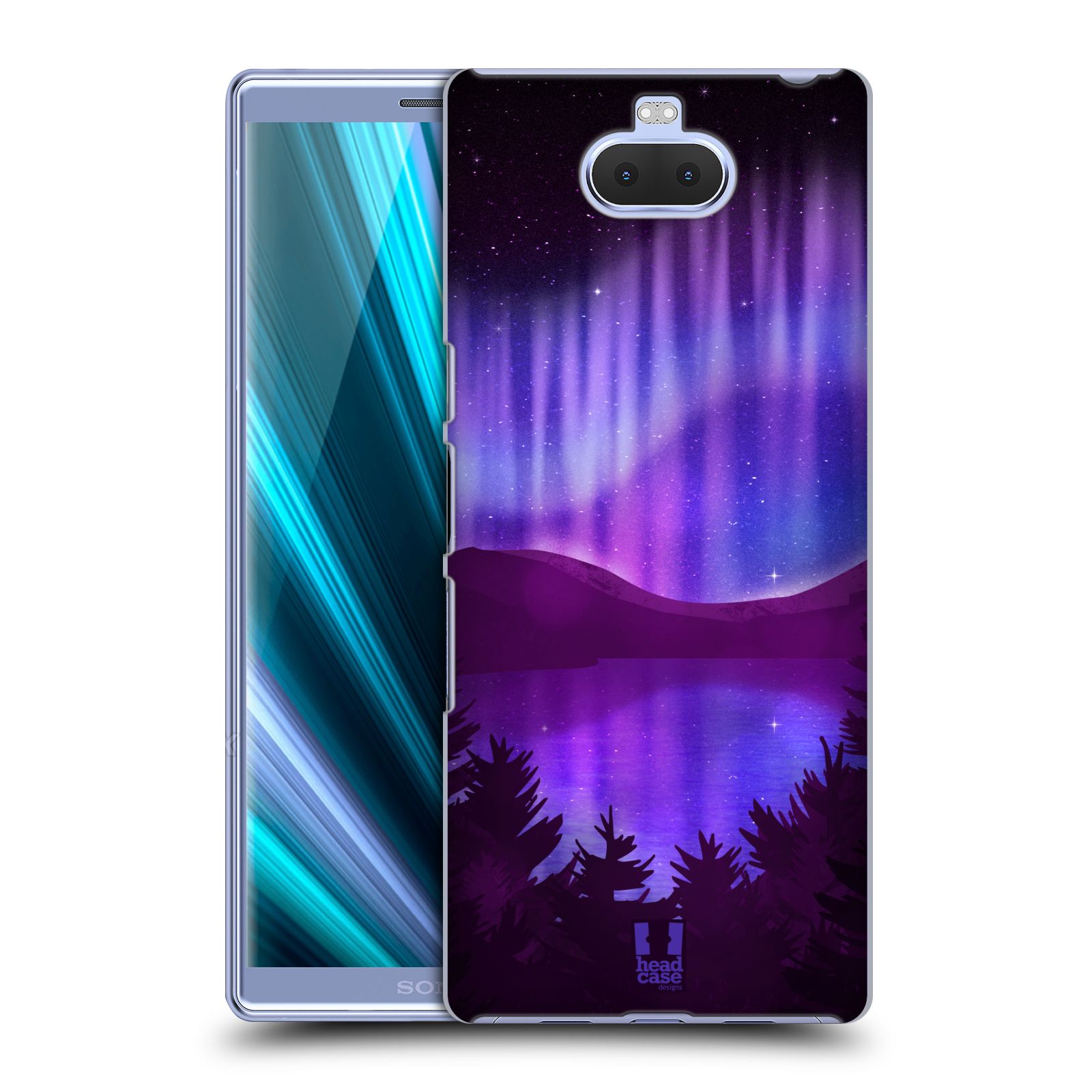 Zadní obal pro mobil Sony Xperia 10 - HEAD CASE - Polární záře jezero, hory, les
