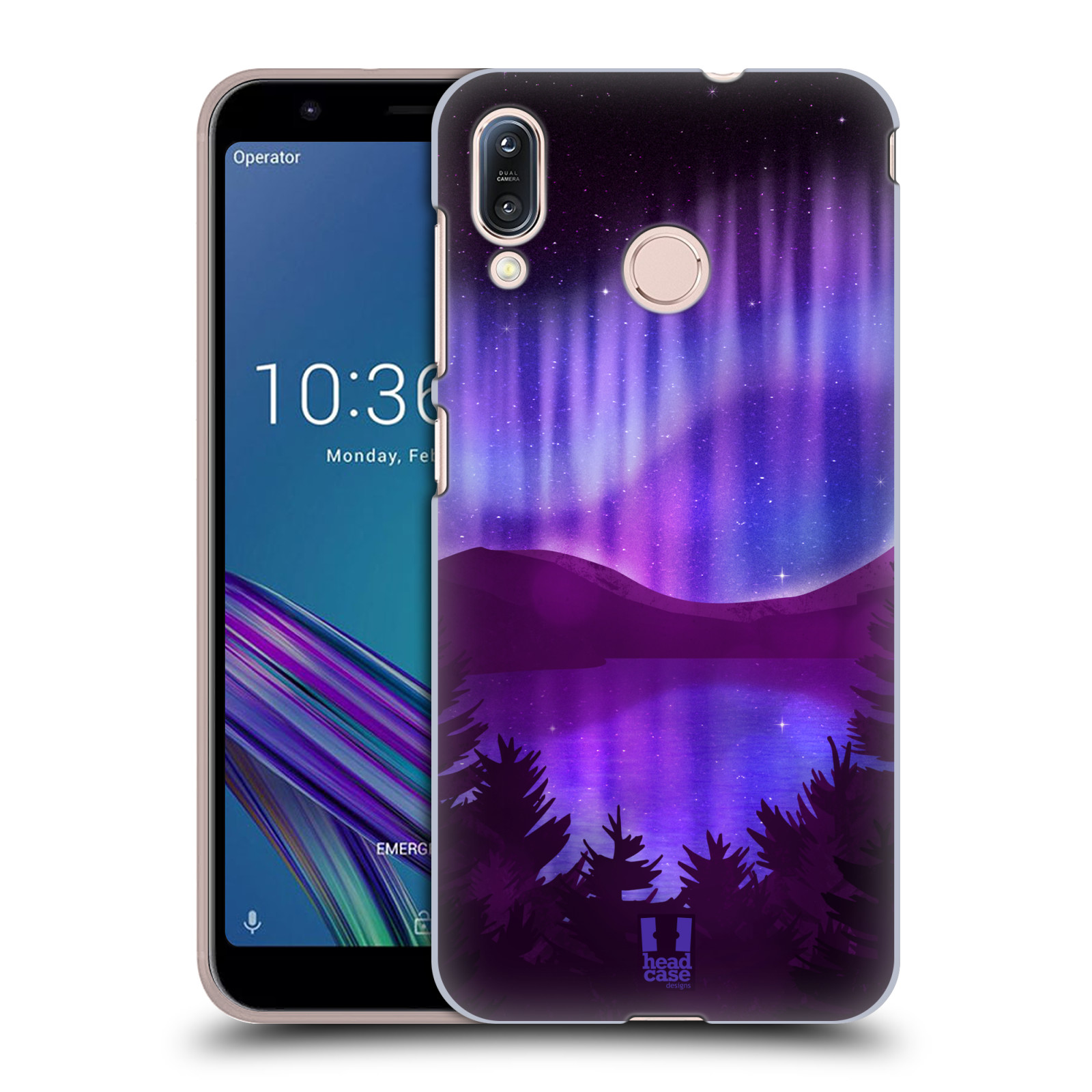 Zadní obal pro mobil Asus Zenfone Max (M1) ZB555KL - HEAD CASE - Polární záře jezero, hory, les