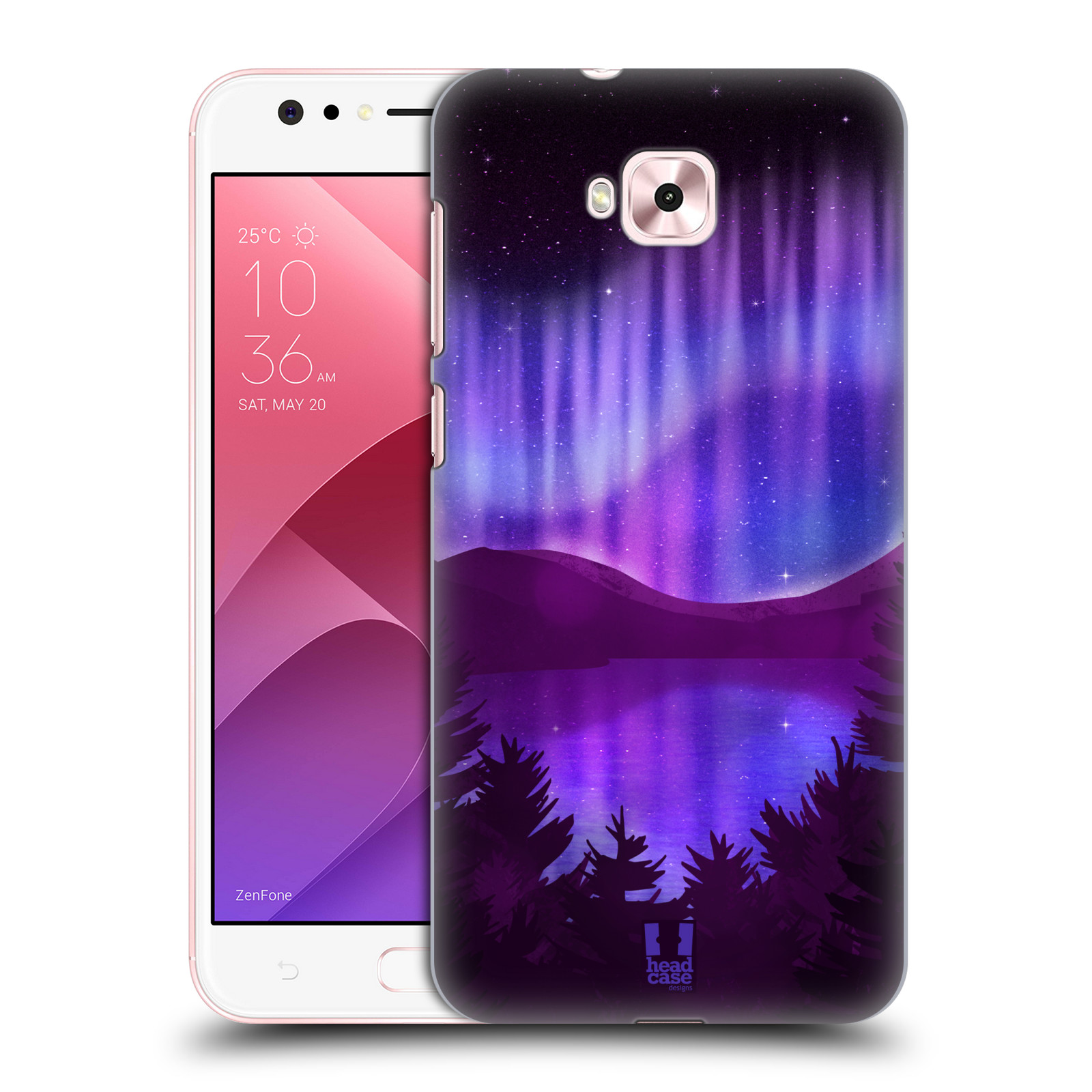 Zadní obal pro mobil Asus Zenfone 4 Selfie ZD553KL - HEAD CASE - Polární záře jezero, hory, les