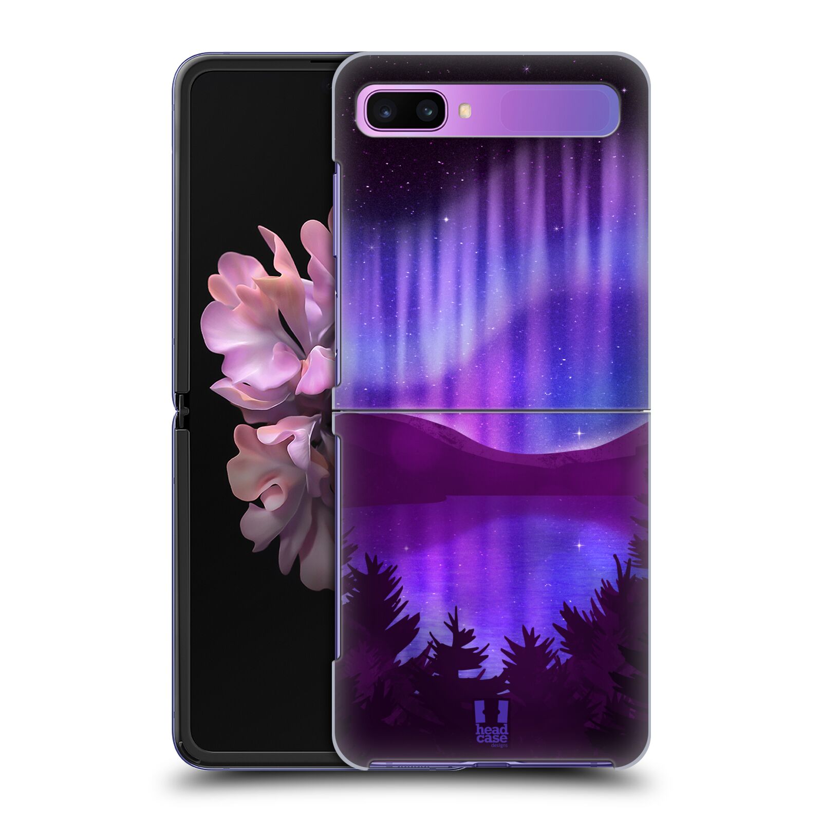 Zadní obal pro mobil Samsung Galaxy Z Flip - HEAD CASE - Polární záře jezero, hory, les